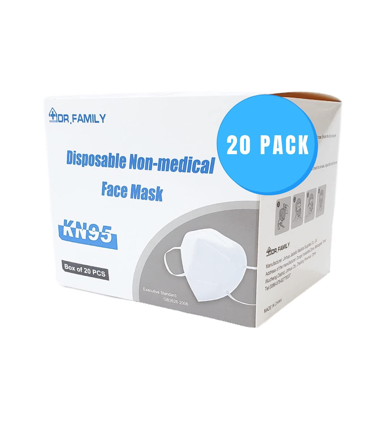 Buy Dr. Family 20 Units KN95 Face Masks - Lightweight Adjustable 5-Layer Protection for Office & Travel - Buy Online on GoSupps.com
