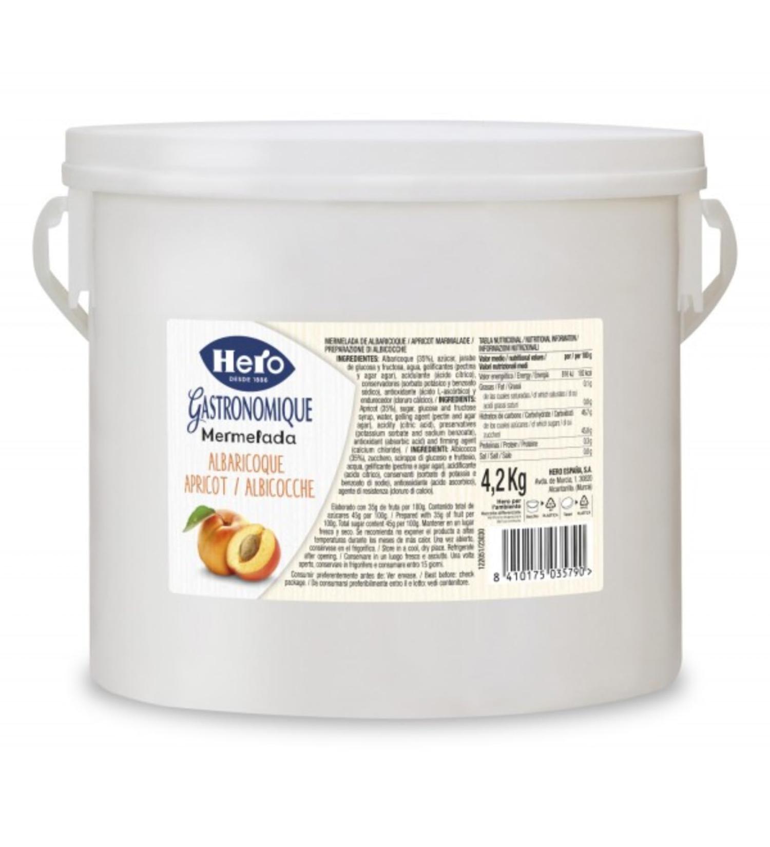 Hero Fruit Preparation Apricot Jam 4.2 kg Bucket