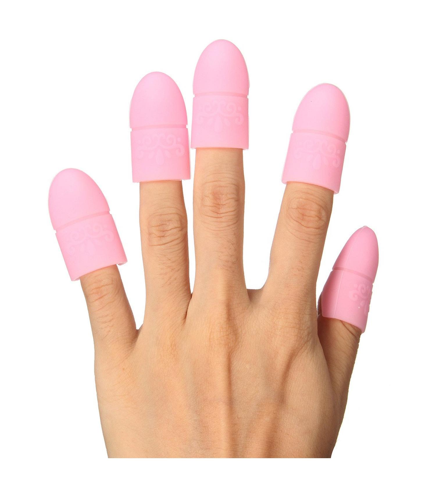 Wearable Nail Soakers Pad Holder | UV Gel Polish Remover Caps | Acrylic & Nail Art Removal Tools | 10pcs Fingers | Reusable Silicone | Hot Pink - Buy Online on GoSupps.com