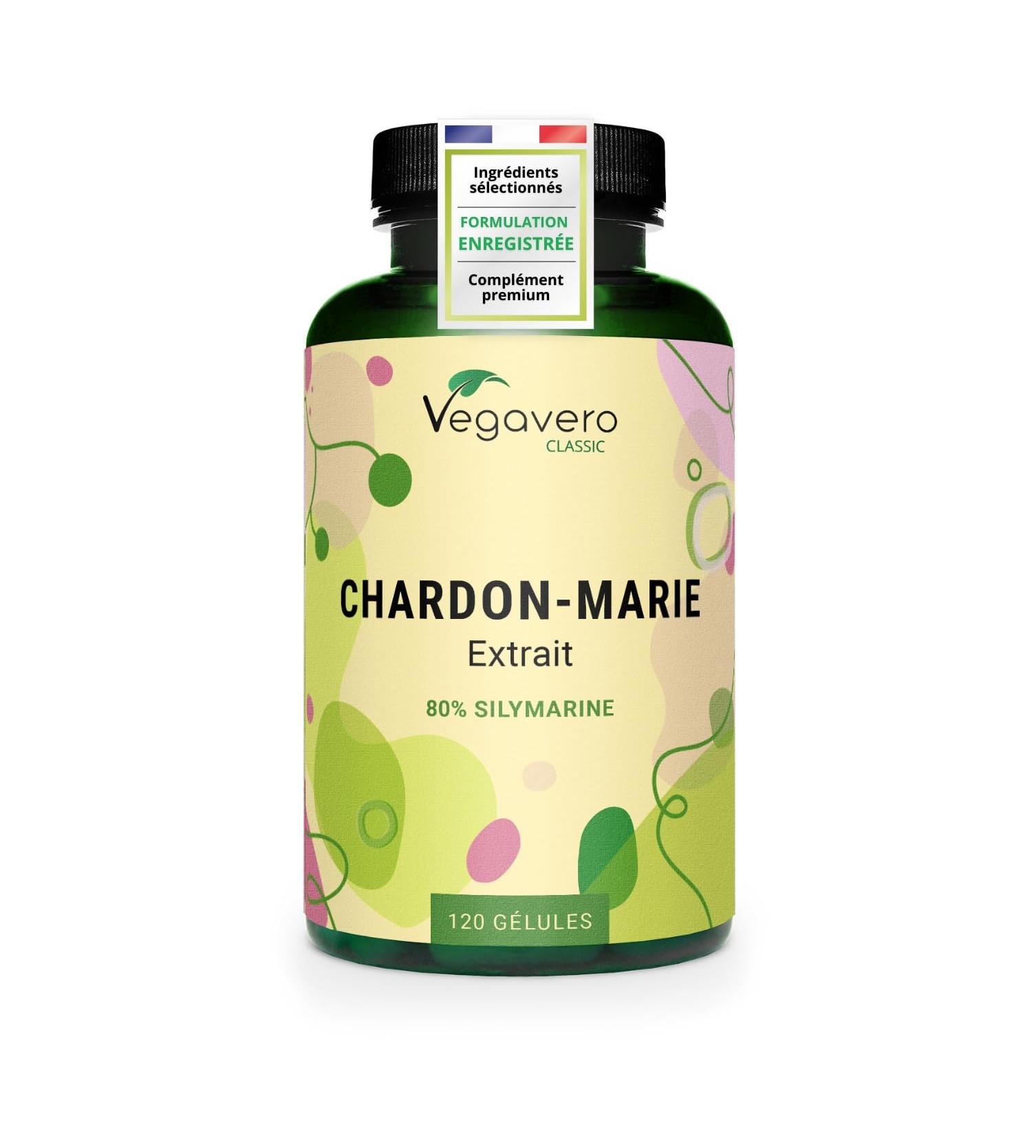 Chardon Marie | Extrait 35 000 mg/jour | Avec 80% Silymarine + 30% Silybine | Sans Additifs | D puratif Foie Naturel + Digestion | 120 G lules | VEGAN | Vegavero 120 unit (Lot de 1) - Buy Online on GoSupps.com