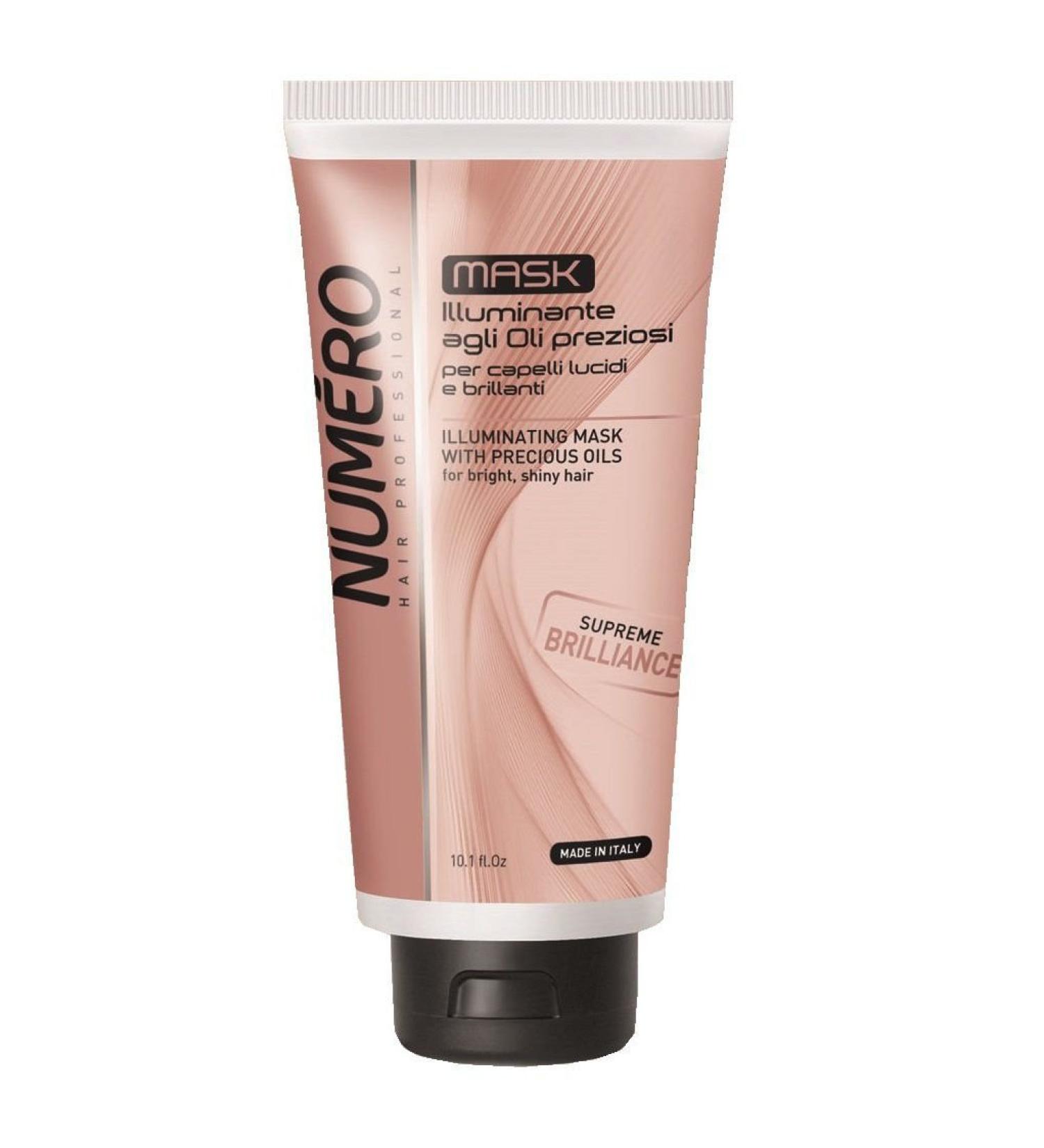 Brelil Numero Illuminating Mask with Precious Oils - 10.1 fl.oz for Bright & Shiny Hair - Buy Online on GoSupps.com