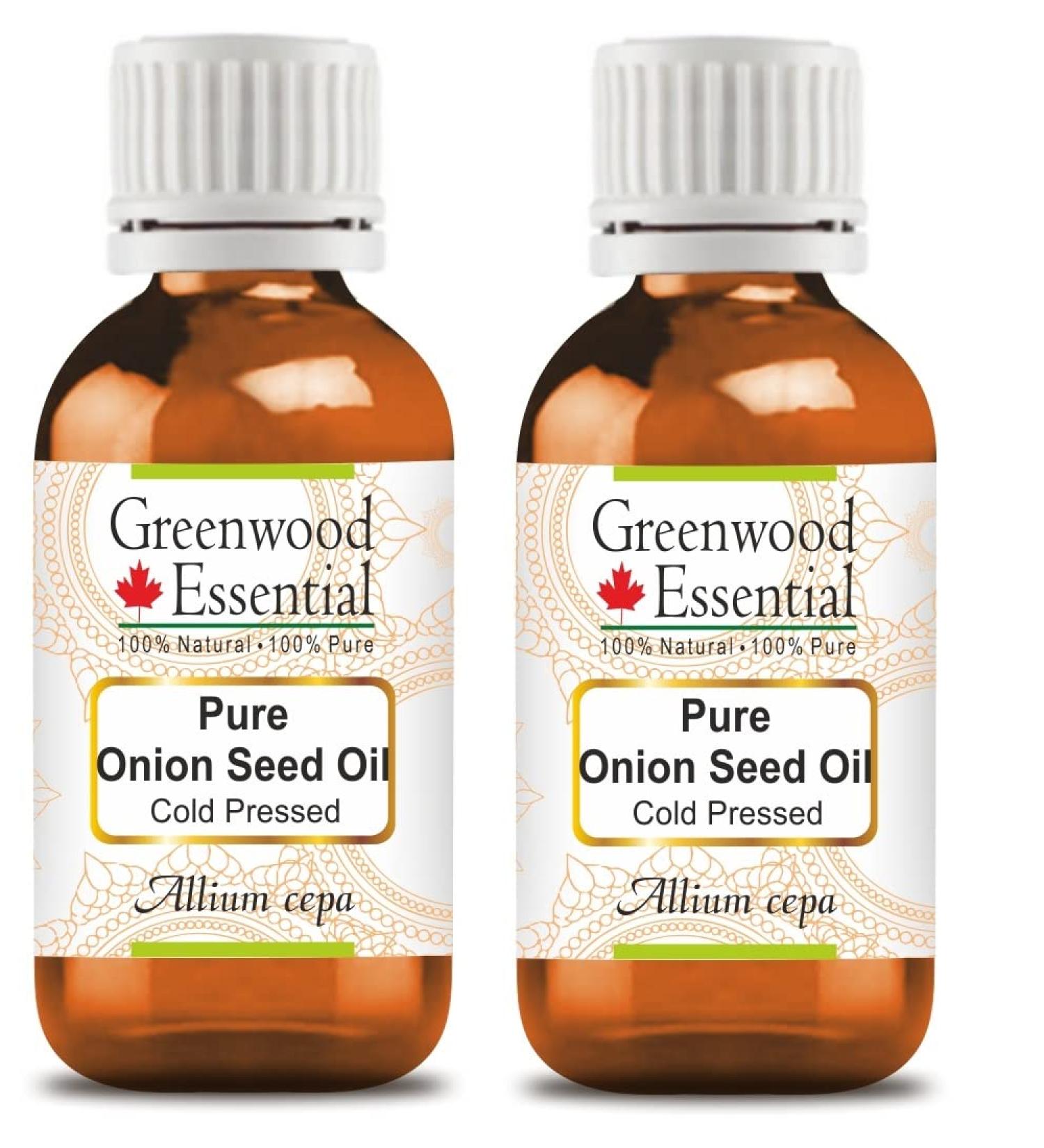Greenwood Essential Natural Onion Seed Oil - Pure Cold-Pressed Therapeutic Quality - Pack of 2 (100ml x 2) - International Shipping - Buy Online on GoSupps.com