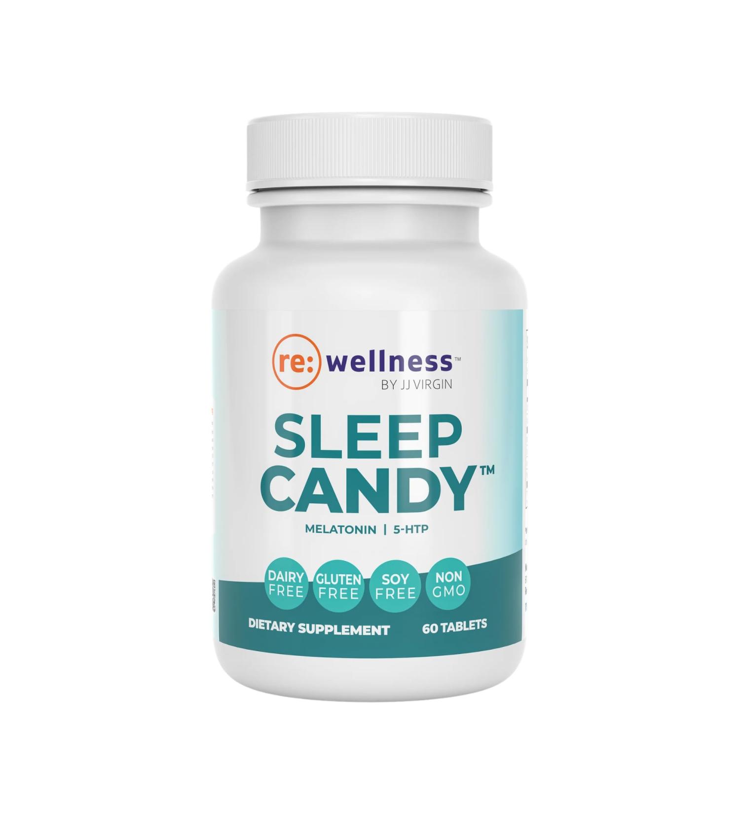Reignite Wellness by JJ Virgin | Sleep Candy | Chewable 5-HTP Supplement with Inositol, Vitamin B6, Melatonin & L-Theanine for Adults | Lemon Flavor | 60 Tablets - Buy Online on GoSupps.com