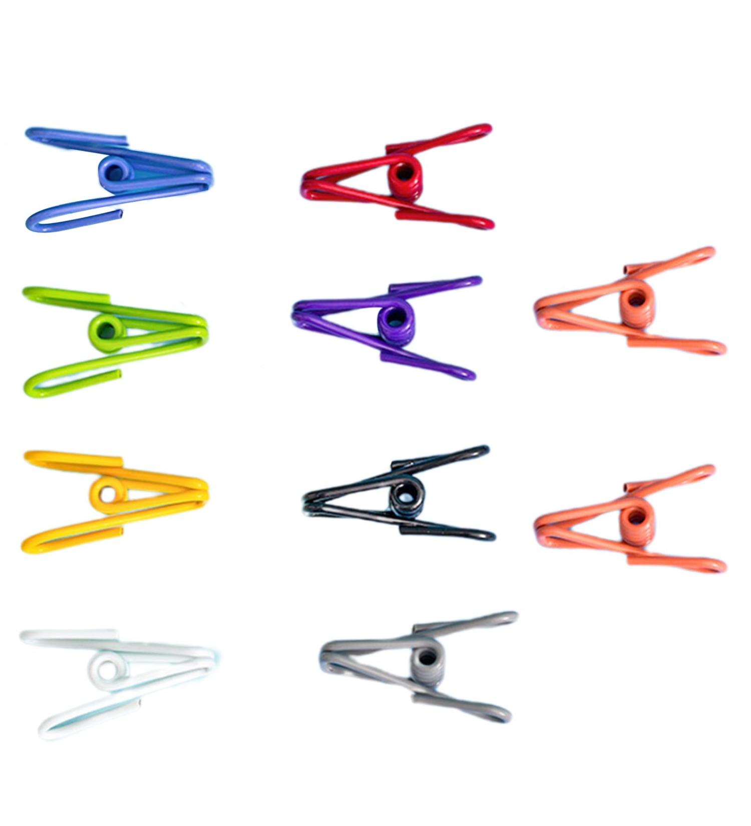 Stainless Steel Small Wire Tissue Clamps - 10 Pack Slip-Resistant & Windproof for Clothing Socks Scarves & Food Packaging - Buy Online on GoSupps.com