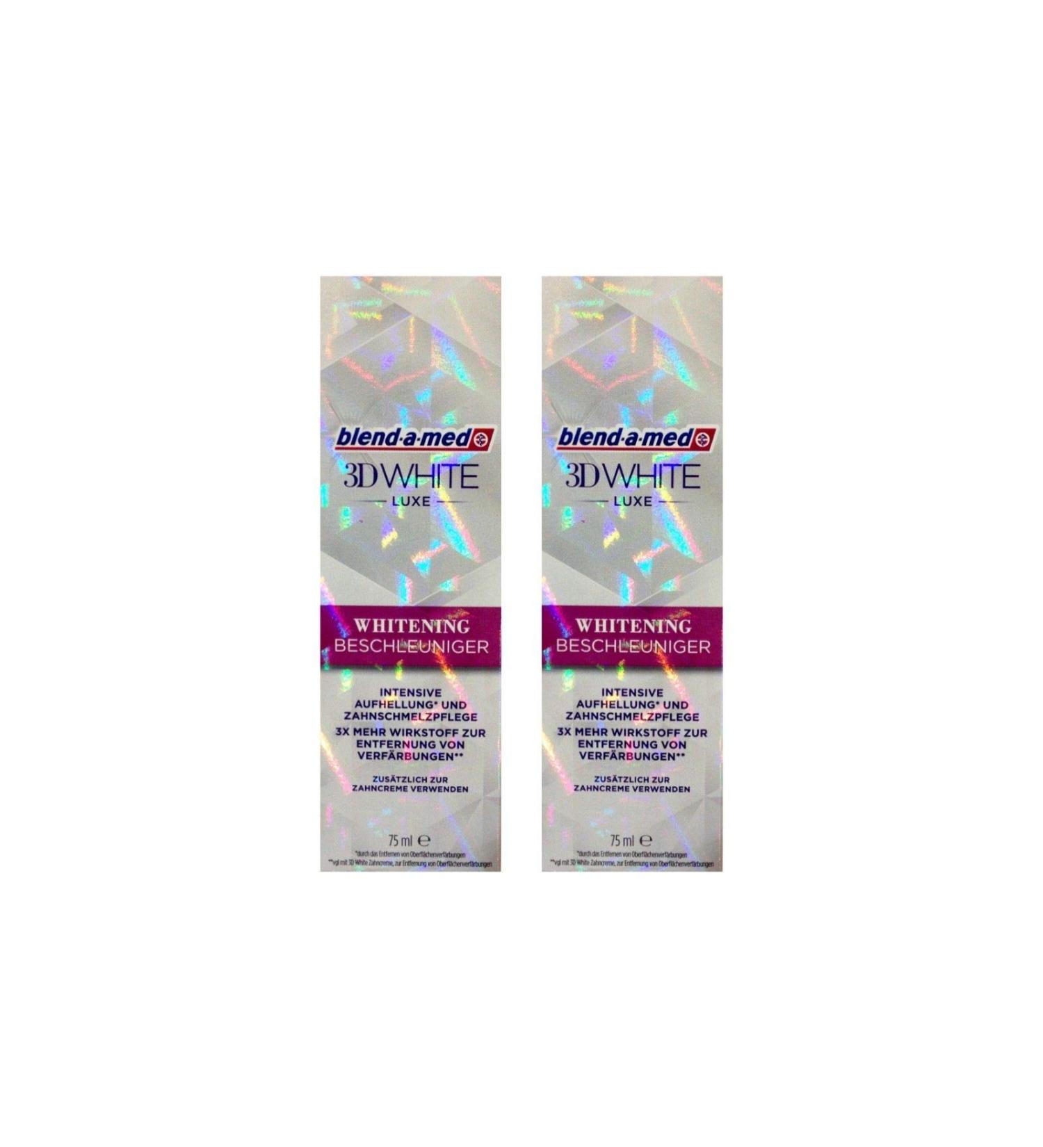 2x Blend-A-Med 3D White Luxe Whitening Accelerator 75 ml Original Teeth Whitening