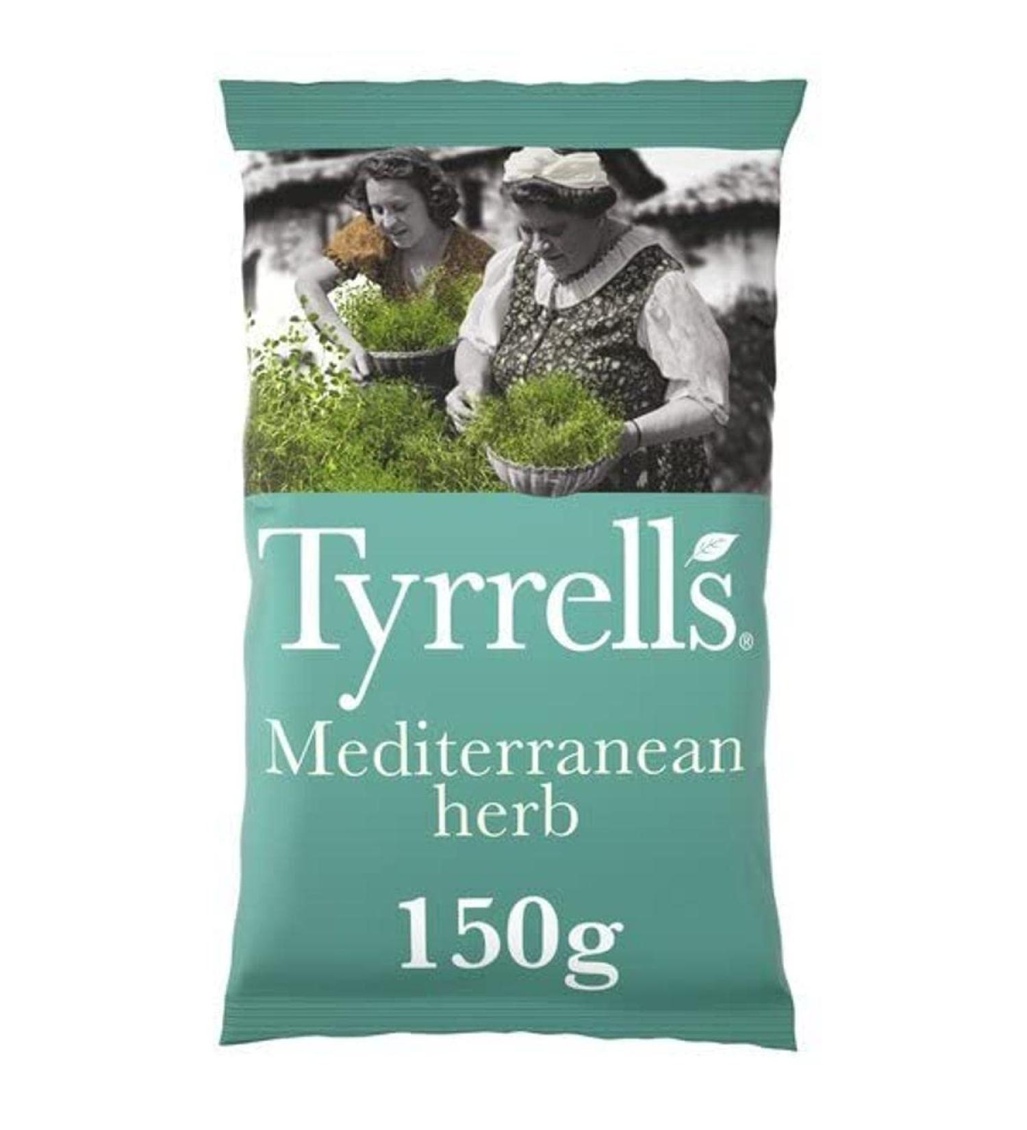 Tyrrells Chips de partage d'herbes m diterran ennes 150 g