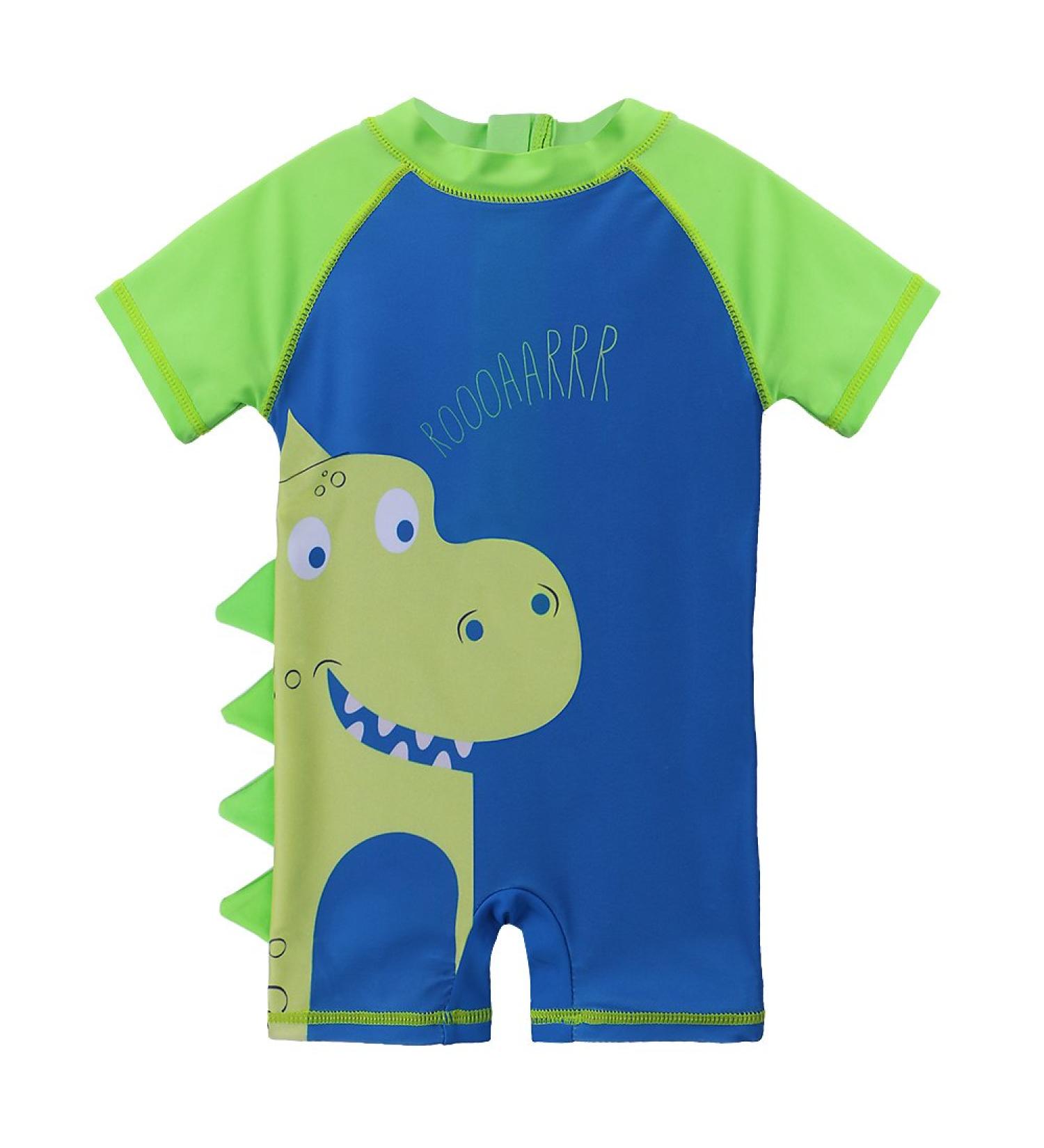 HUAANIUE Baby Boys Swimsuit with UPF 50+ Sun Protection and Zip Rash Guard, 6-12 Months, 02 Green Dinosaur Swimwear - Buy Online on GoSupps.com
