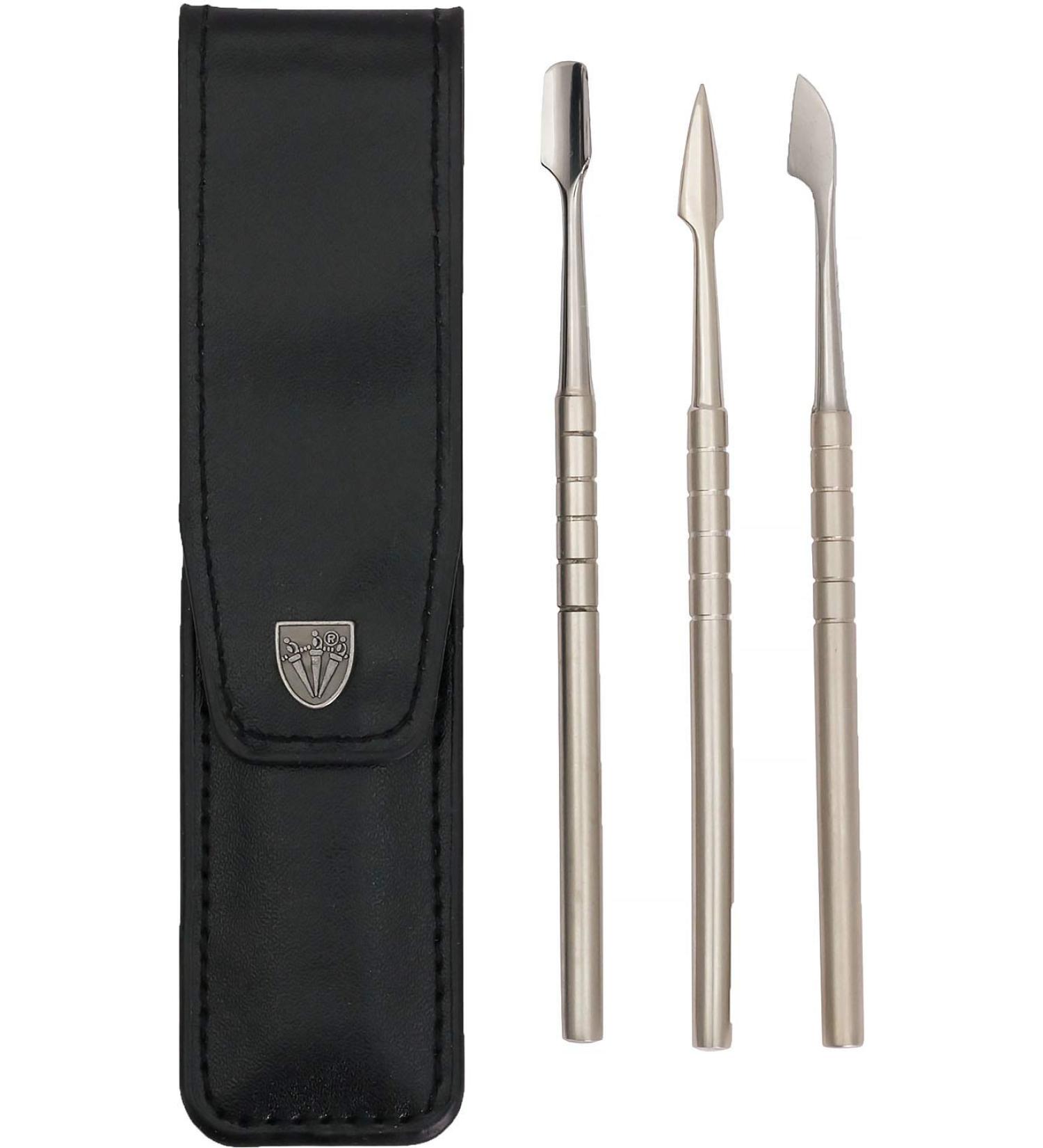 3 Swords Germany Professional Cuticle Pusher, Cuticle Knife, and Nail Cleaner - Stainless Steel Manicure Pedicure Tool Set (7940) - Buy Online on GoSupps.com