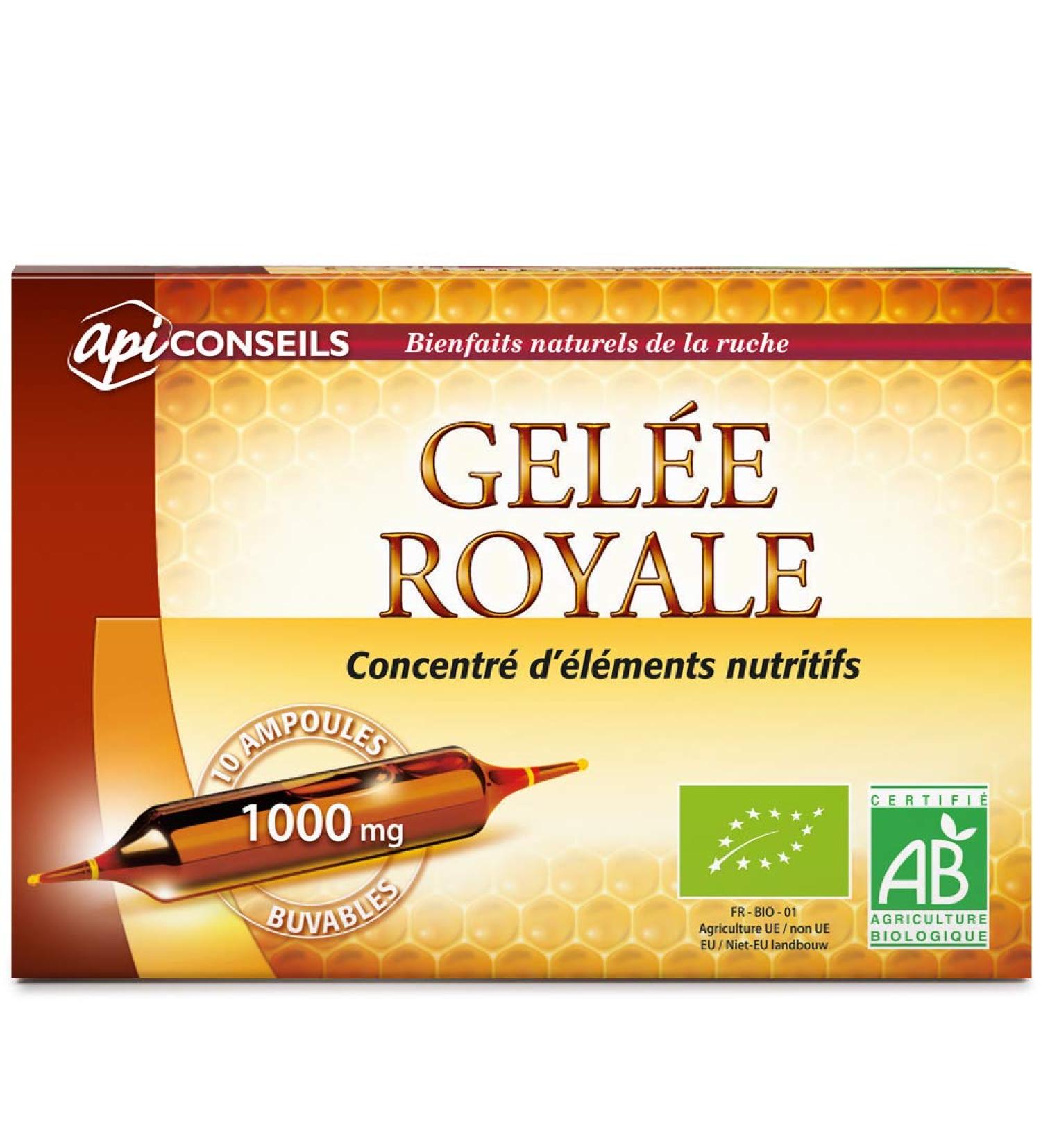 Yves Ponroy - Gel e royale Bio 100% naturelle - Anti-fatigue et fortifiant - 10 ampoules