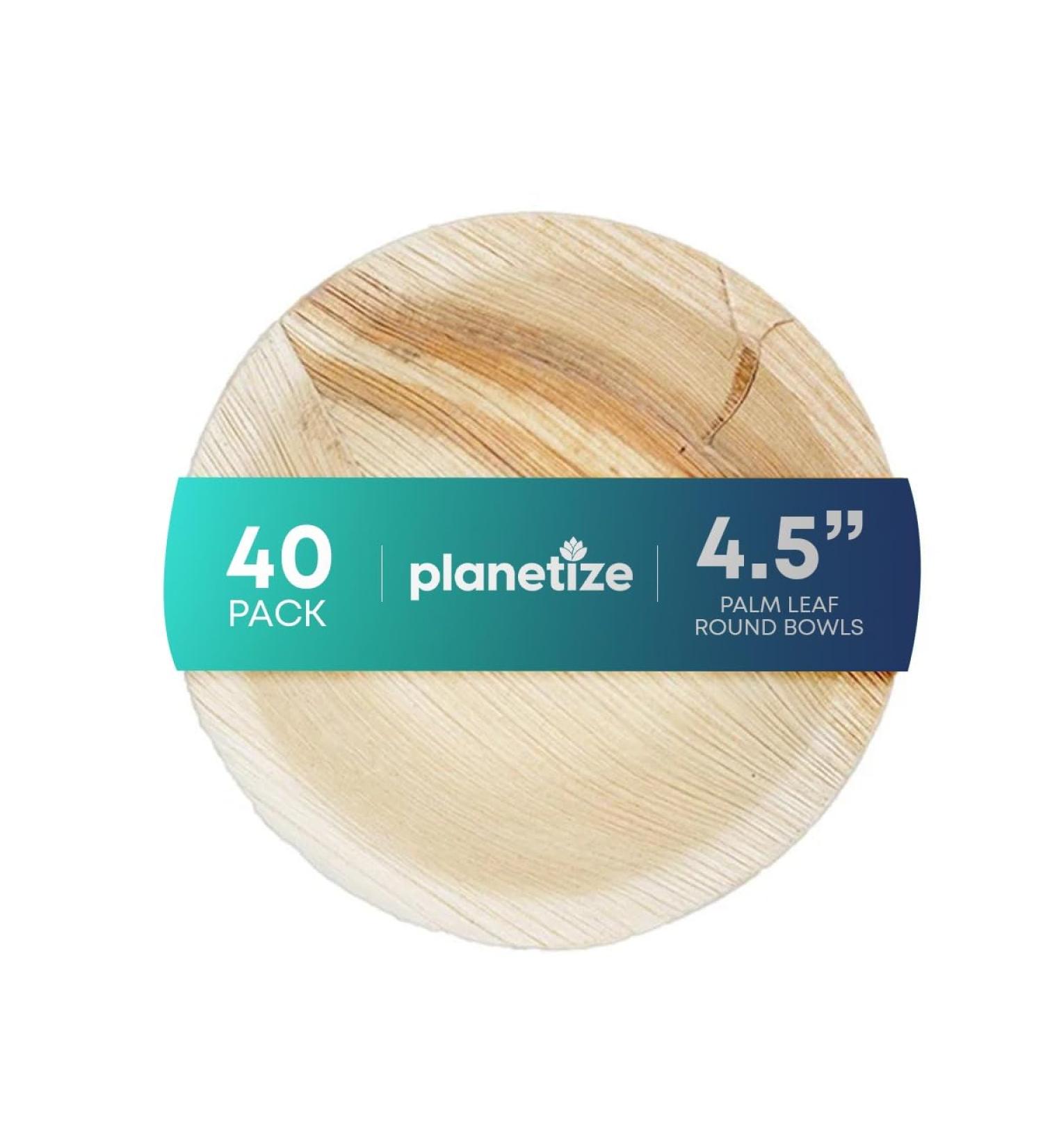 Biodegradable Palm Leaf Disposable Plates 120 Pack - Faux Wood Style Dinner Set Square Palm Leaf Plates Safe for Microwaves Ovens and Freezers Disposable & Sustainable - Buy Online on GoSupps.com