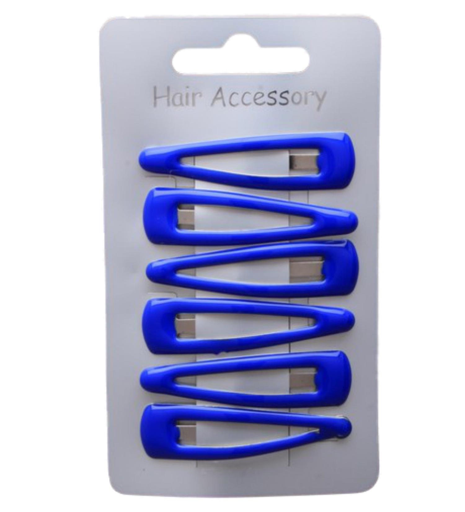 Pritties Accessories Set of 6 Blue Hair Clips Snap Bendies Sleepies 5cm (2")