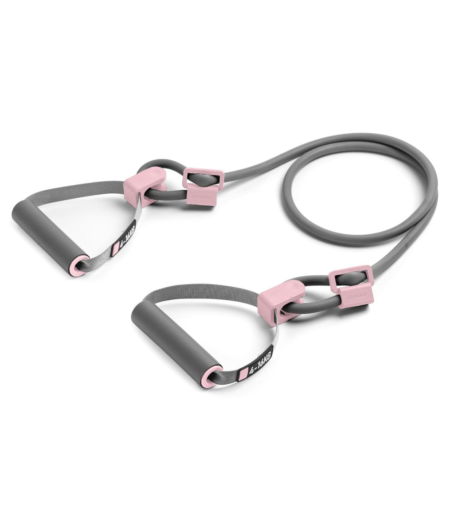 Adjustable Resistance Bands with Handles - Pink Exercise Bands for Therapy & Workouts (8-32 LB) - Ideal for Men & Women - Buy Online on GoSupps.com