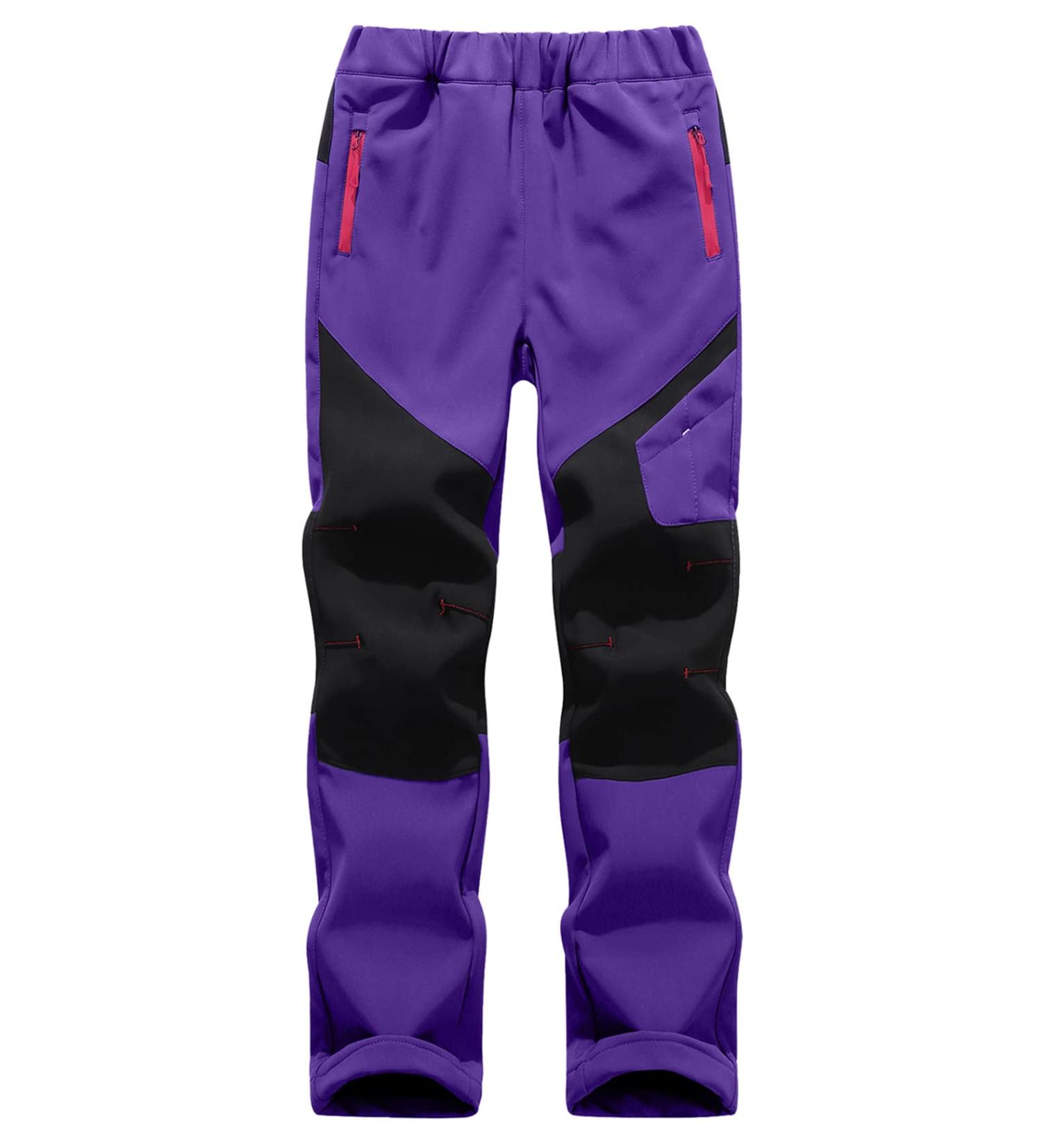 Seaur Kinder Softshellhose - Warm Windproof Hiking Pants for Boys & Girls Winter Thermo Trekking Pants (115-175 cm) - Dunkles Lila - Buy Online on GoSupps.com
