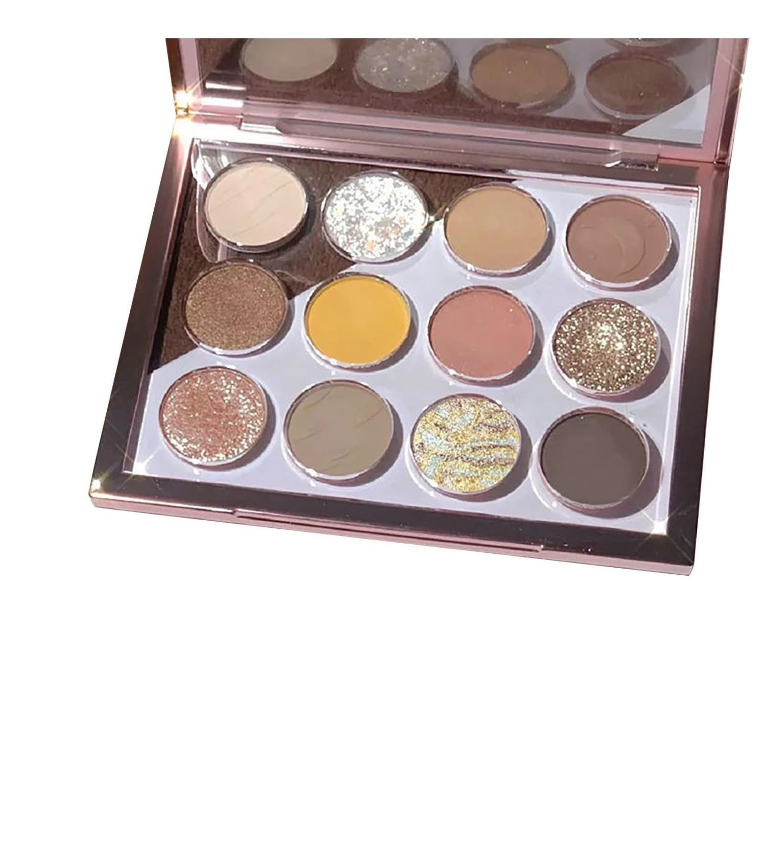 Transparent 12 Color Eye Shadow Disc Earth Color Pink Purple Desire Girl Student Eye Shadow Eye Shadow Stick Glitter Flash Of Light Eyeshadow Gradient Makeup Sticks Waterproof Fruit (A One Size) One Size A
