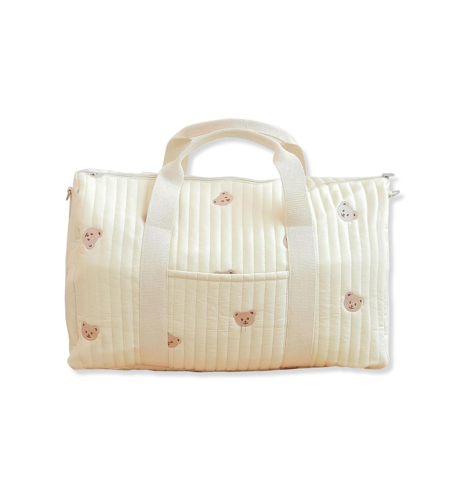 Sonarin Big Capacity Embroidery Baby Diaper Bag | Light Travel Hand Luggage Carrier with Shoulder Strap - Perfect Baby Bag - Buy Online on GoSupps.com