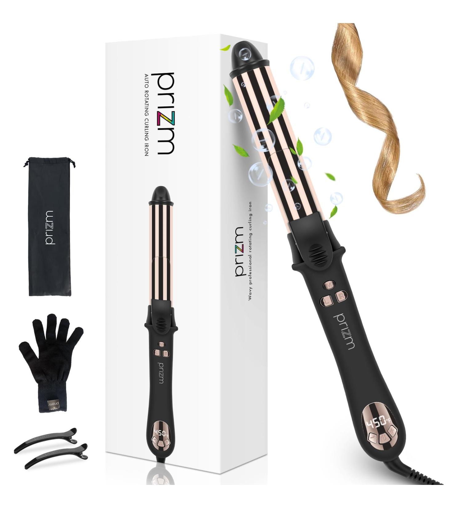 Prizm Professional 32MM Automatic Curling Iron - Nano Titanium Self-Curling Wand for Loose Waves | 11 Temp Settings Dual Voltage Anti-Frizz - Perfect for Travel - Buy Online on GoSupps.com