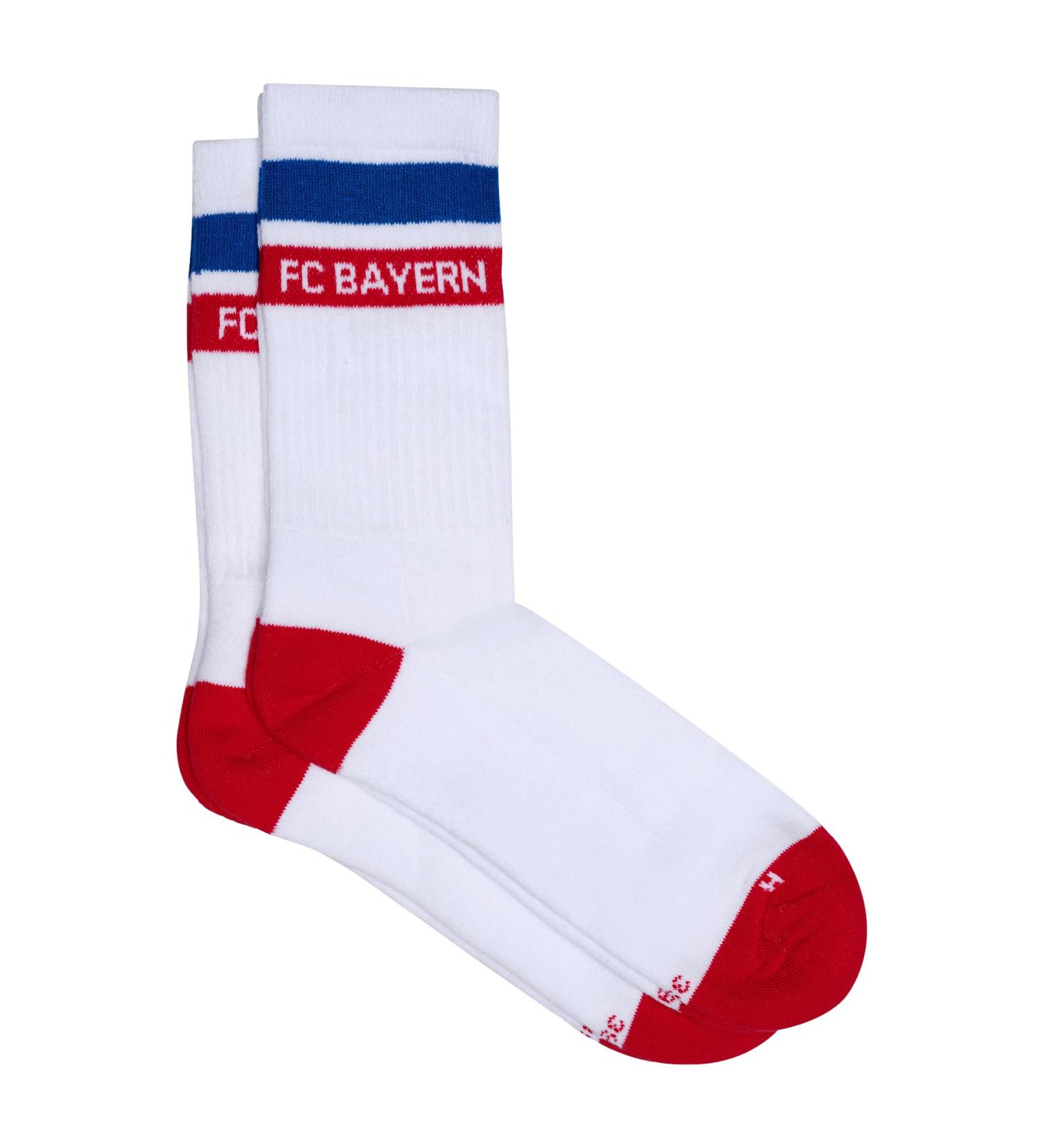 FC Bayern Munich Crew Socks - Classic Set of 2 for Adults (Size 43-46) - White | International Shipping Available - Buy Online on GoSupps.com