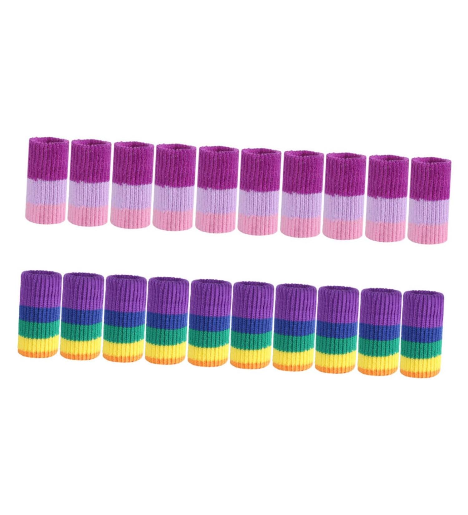 Buy FRCOLOR 20pcs Rainbow Finger Cots & Wristbands - Latex Silk Thumb Protectors for Craft & Comfort - Buy Online on GoSupps.com
