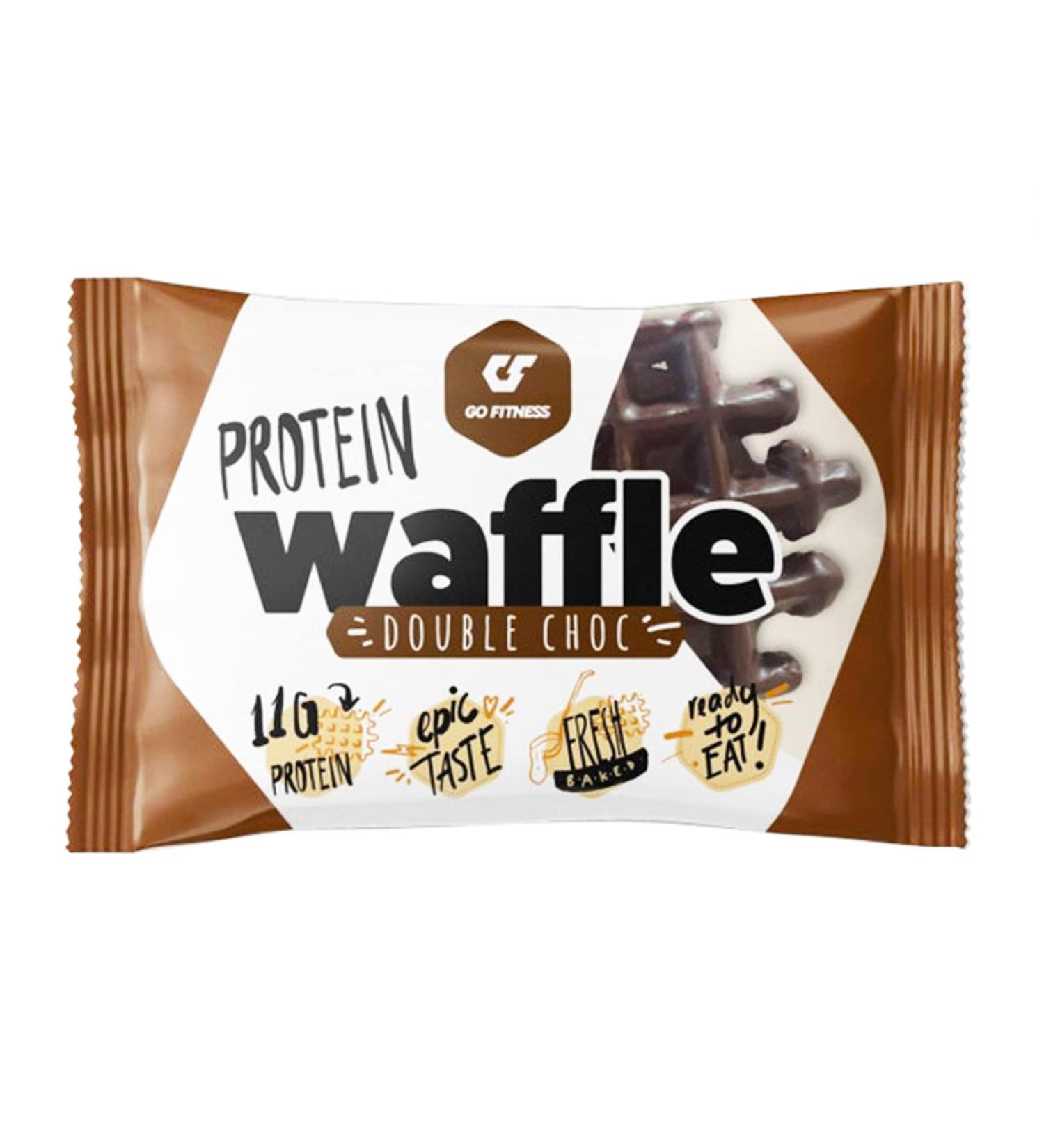 GO FITNESS Chocolate waffle protein. 50g size.