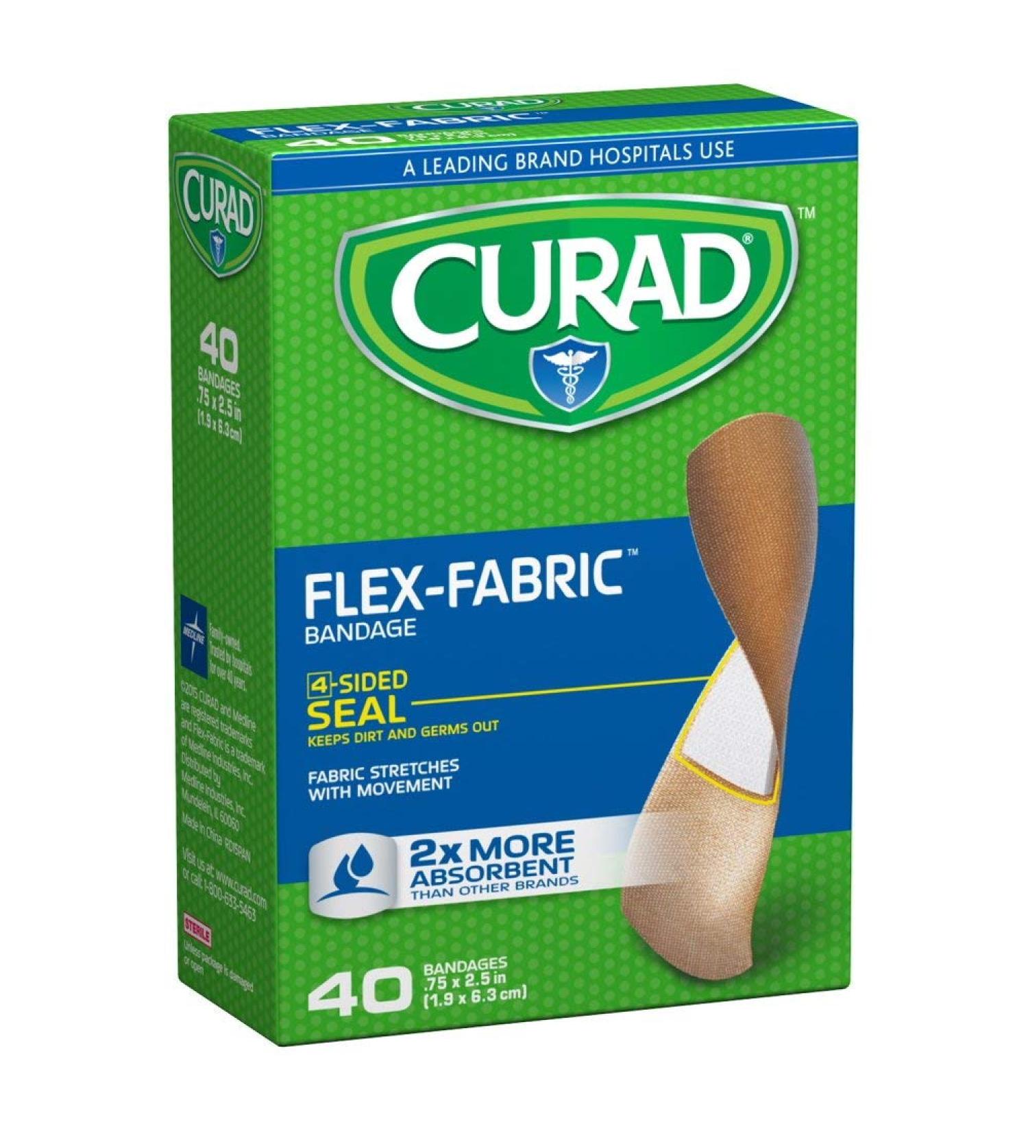 Curad CUR45245RBZ Bandage  Flex Fabric  3/4 x 2.5  40 per Box