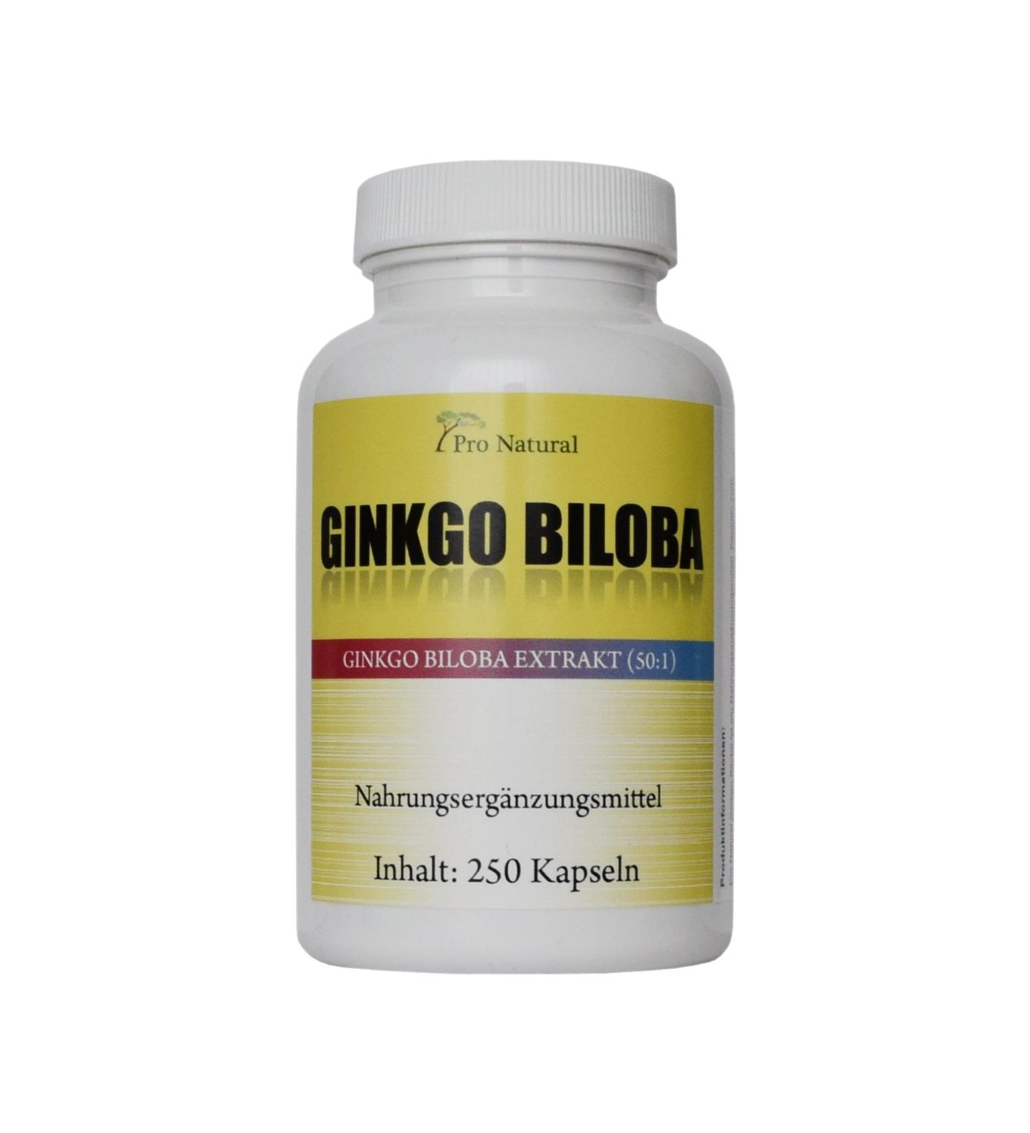 Buy Pro Natural Ginkgo Biloba 250 Capsules - 6000mg | Enhance Memory & Focus | Free International Shipping - Buy Online on GoSupps.com