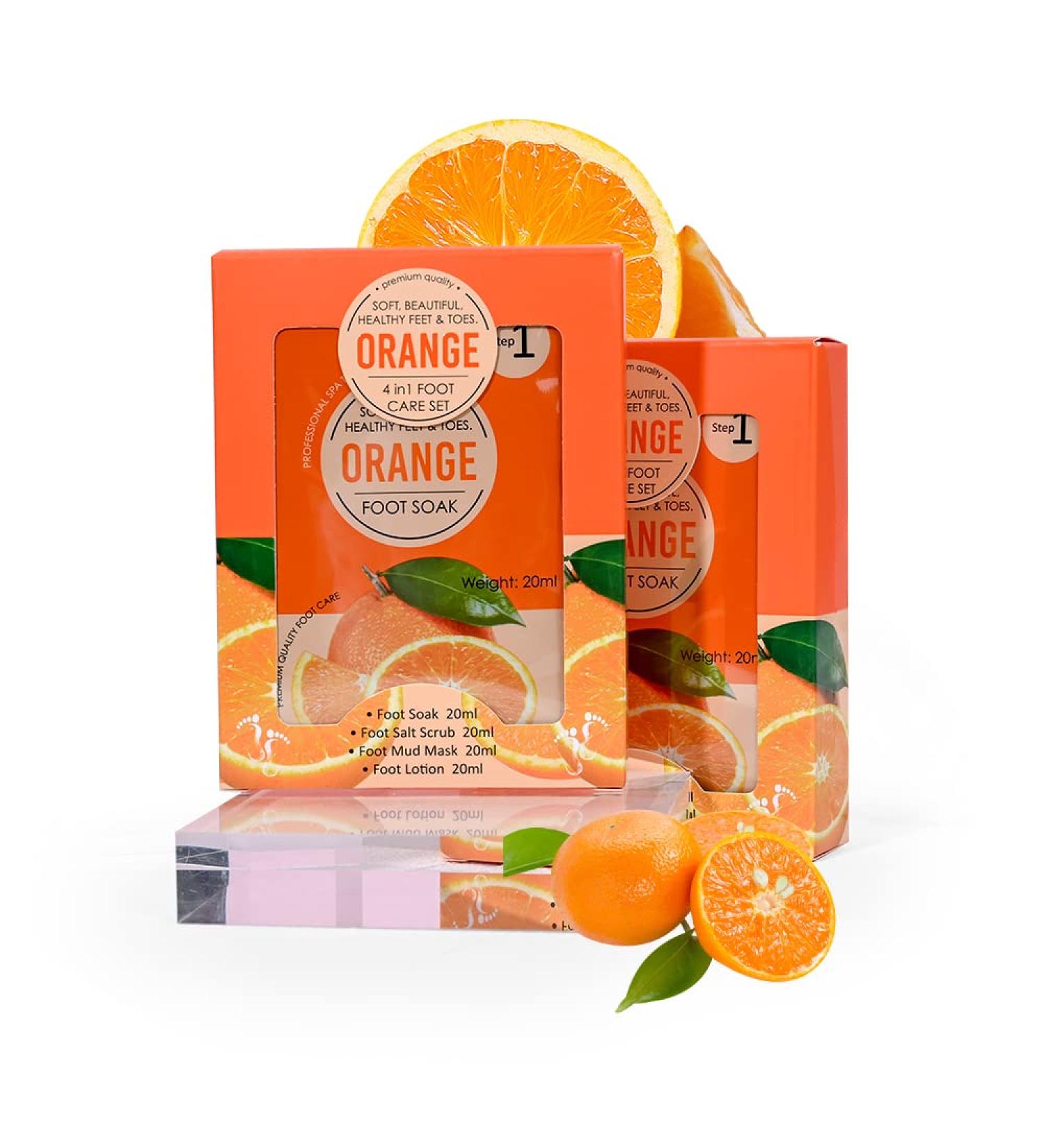 Orange 4 in 1 Foot Soak Set - Help To Make Your Foot Skin Softer and Brighter - Buy Online on GoSupps.com
