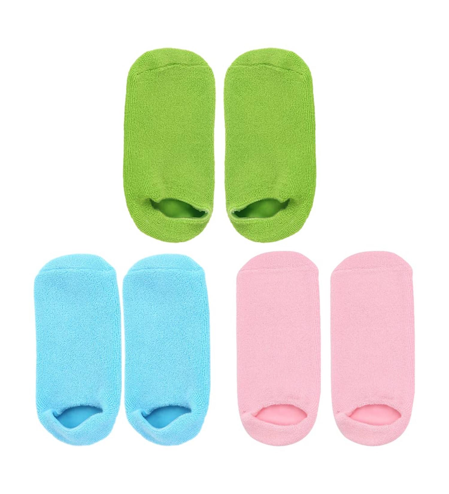 Minkissy 3 Pairs Moisturizing Gel Spa Socks - Soft Foot Moisture Socks with Essential Oils for Spa-Like Comfort - Buy Online on GoSupps.com