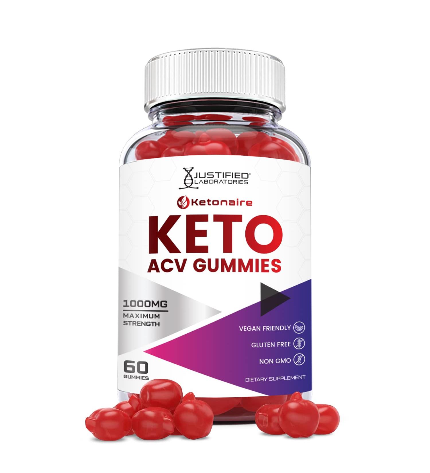 Justified Laboratories Keto ACV Gummies 1000MG - Vegan Non GMO with Pomegranate Juice, Beet Root, B12 - 60 Gummys - Buy Online on GoSupps.com