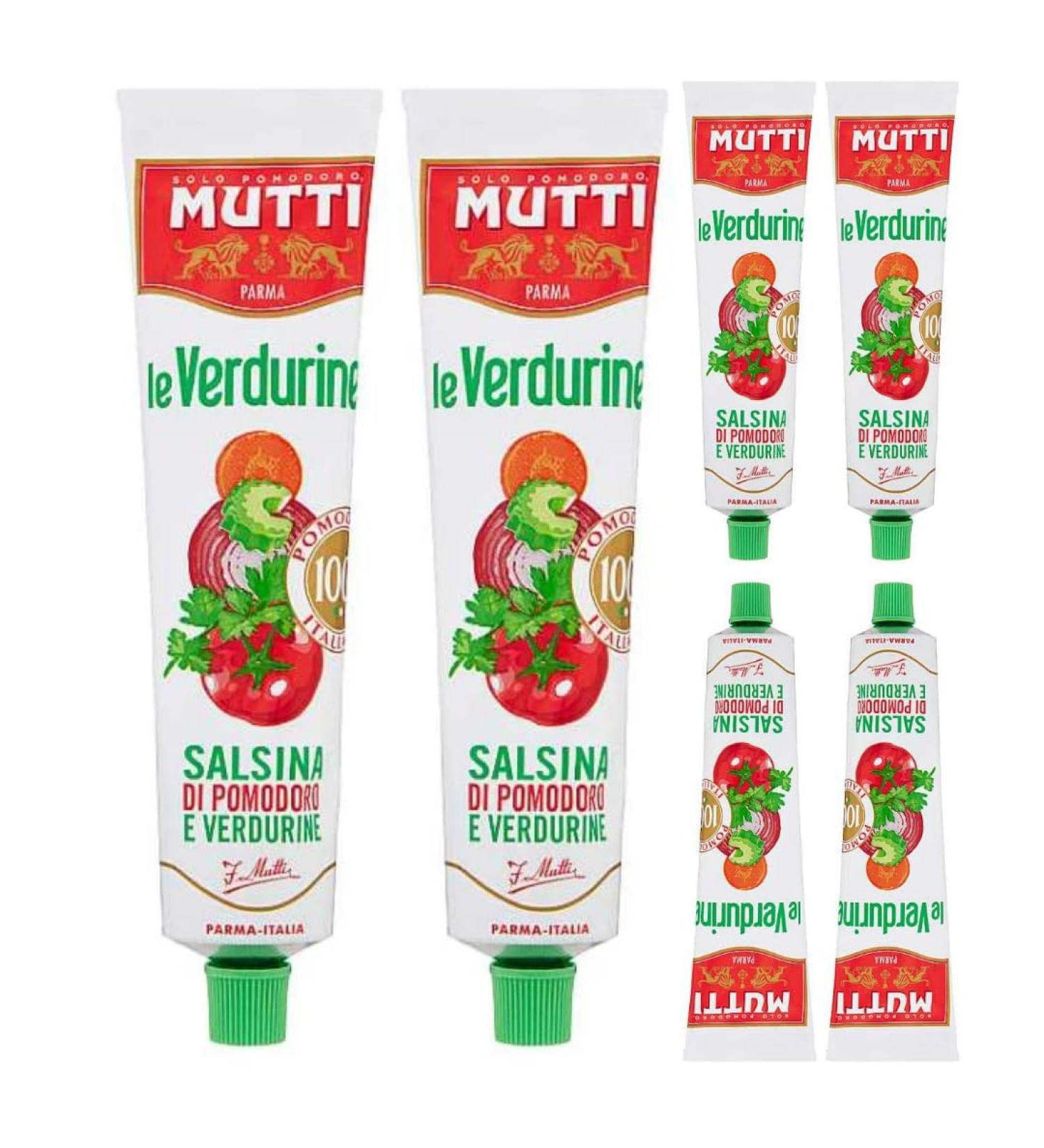 Mutti Double Puree Tomato Concentrate with Vegetables tomato paste puree 130 Grams x 6 Tubes