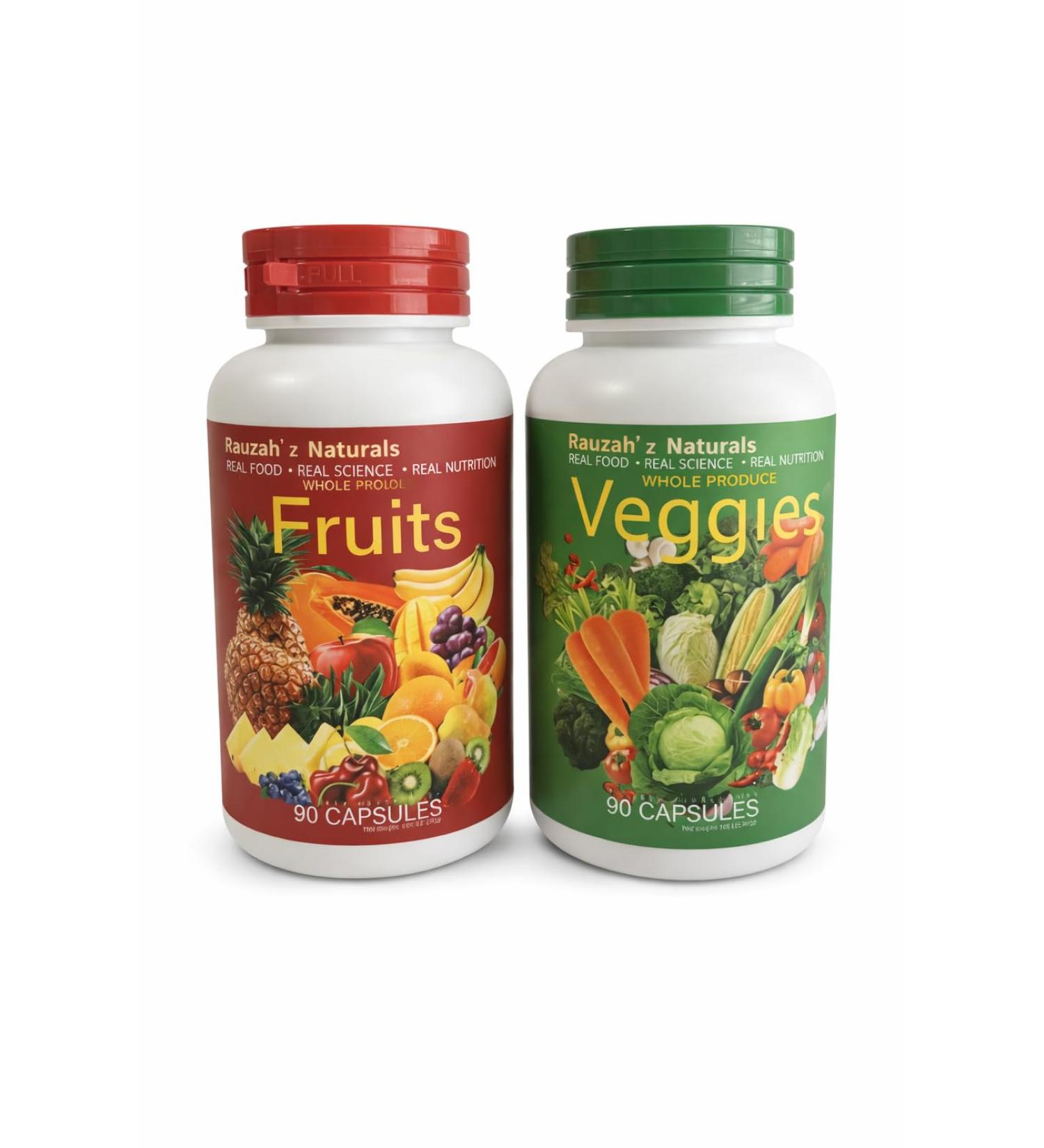 Superfood Fruits and Vegitables with Whole Food Ingredients Balance Energy Levels 90 Fruit Capsules 90 Veggie Capsules - 1 Set - Buy Online on GoSupps.com