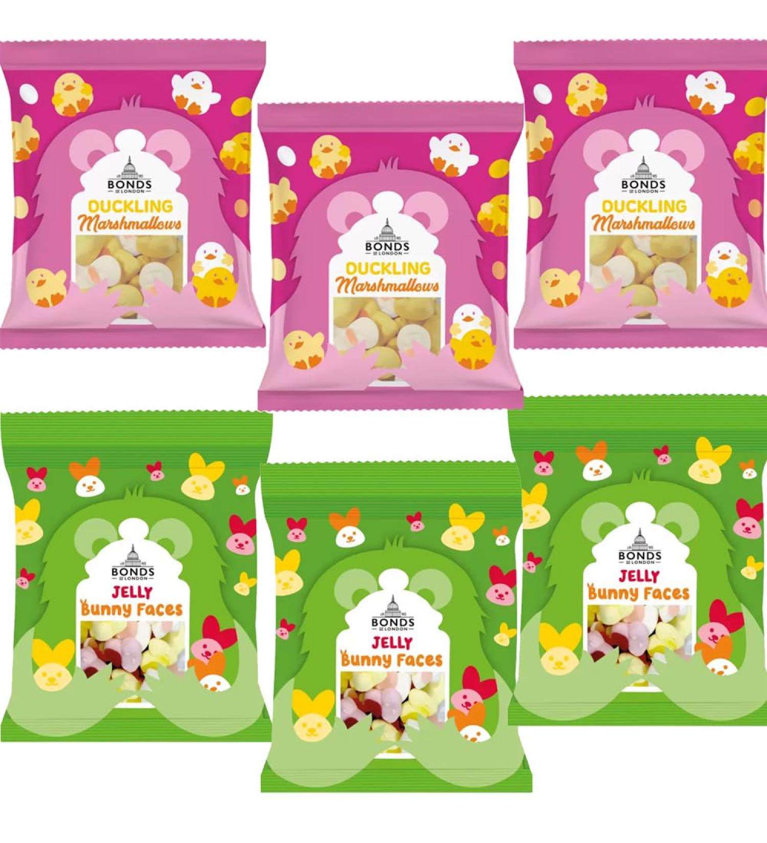06 x Mixed Bonds Duckling Marshmallows 80g Jelly Bunny Faces Bag 100g (3 Bag in each type) | Ideal for Easter Treat - Buy Online on GoSupps.com