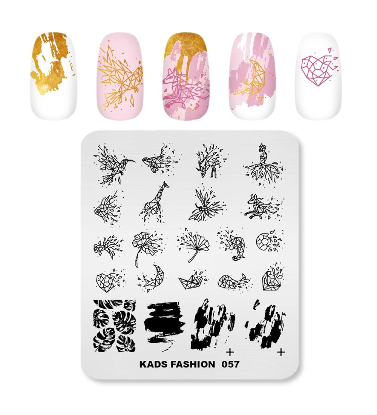 Alexnailart Nail Art Stamping Plates Image Template Broken Geometry Graphics Leaf Pattern Design Stamper Nail Art DIY Print Manicure Nail Art Stencil Tools FA057 - Buy Online on GoSupps.com
