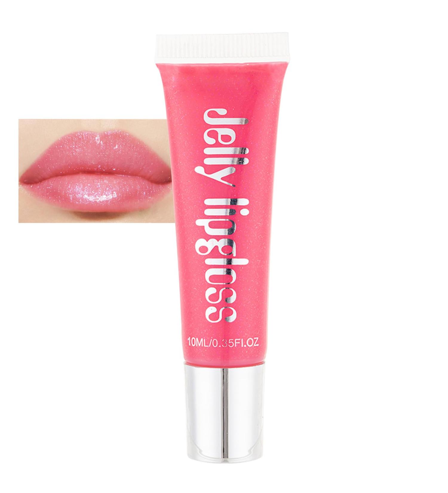 Hydrating Shimmer Lip Gloss for Women | Plumping Waterproof Long-Lasting & Non-Sticky Gloss in Pink - Moisturizing Juicy Shine - Buy Online on GoSupps.com
