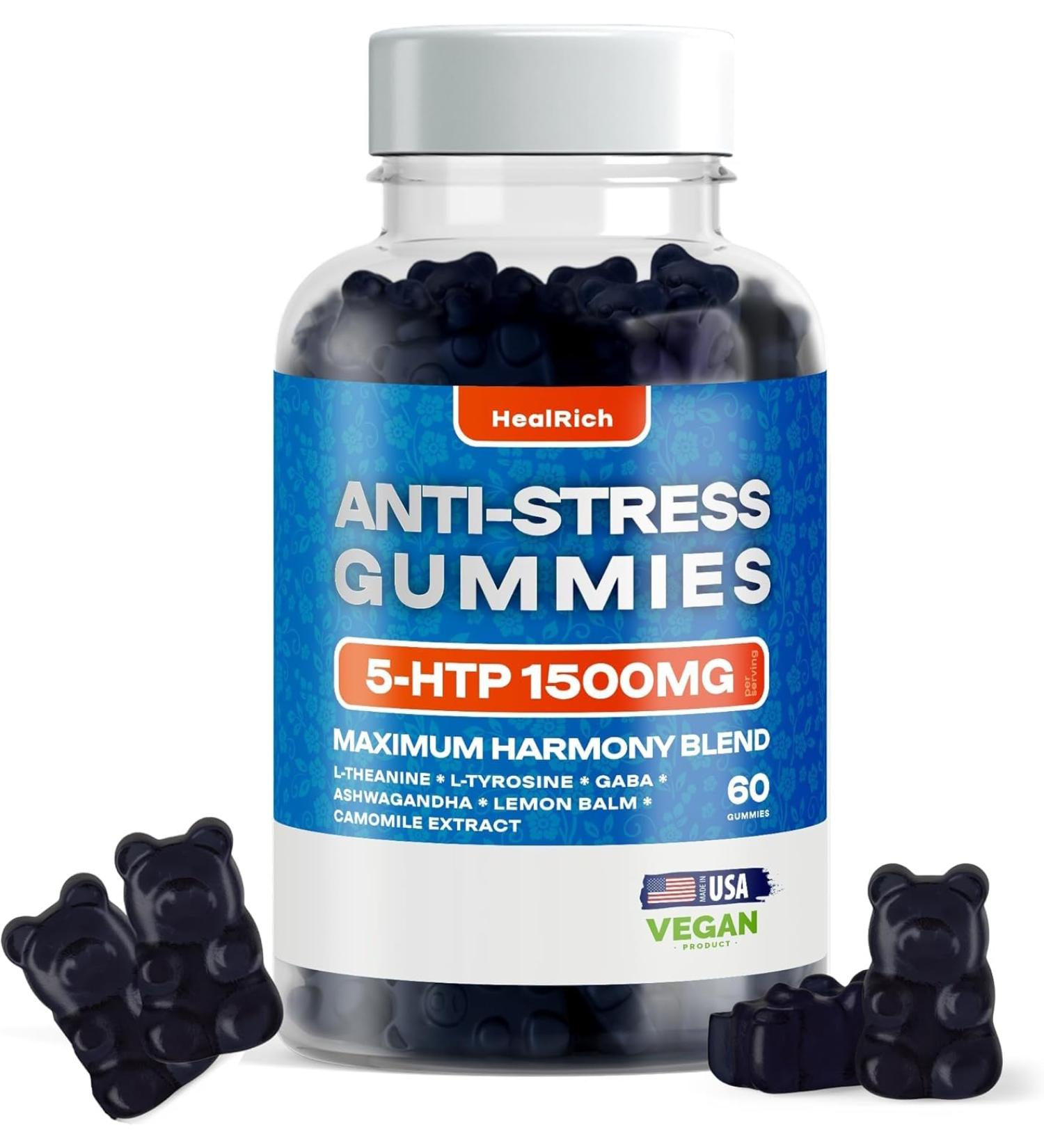 Serenity Gummies - Herbal Blend for Calmness and Cognitive Clarity - Vegan Formula for Adults - Made in USA