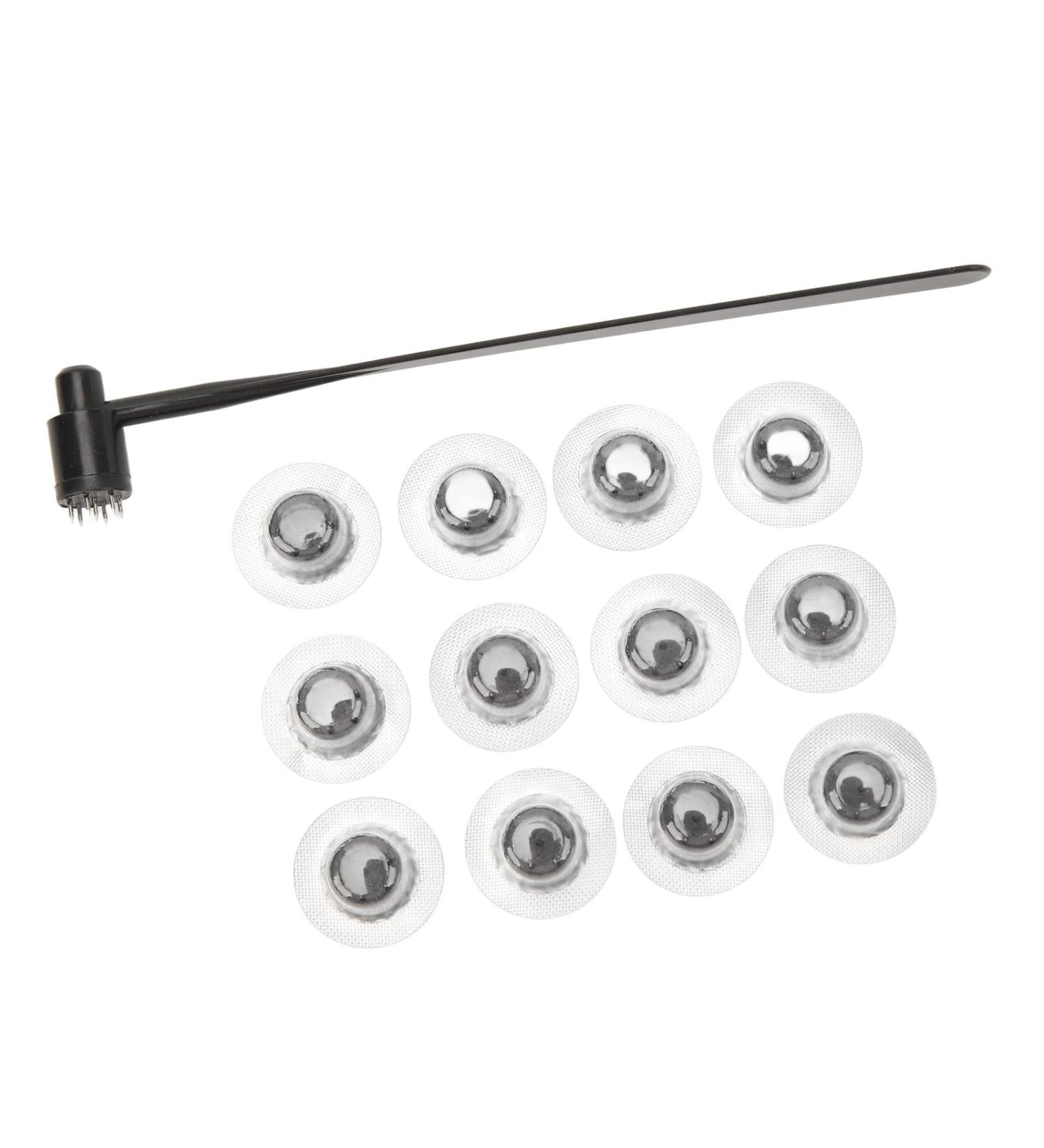 Seven Star Needle Set & Hammer - Stainless Steel Plum Blossom Skin Hammer with 12 Replacement Heads | International Shipping - Buy Online on GoSupps.com