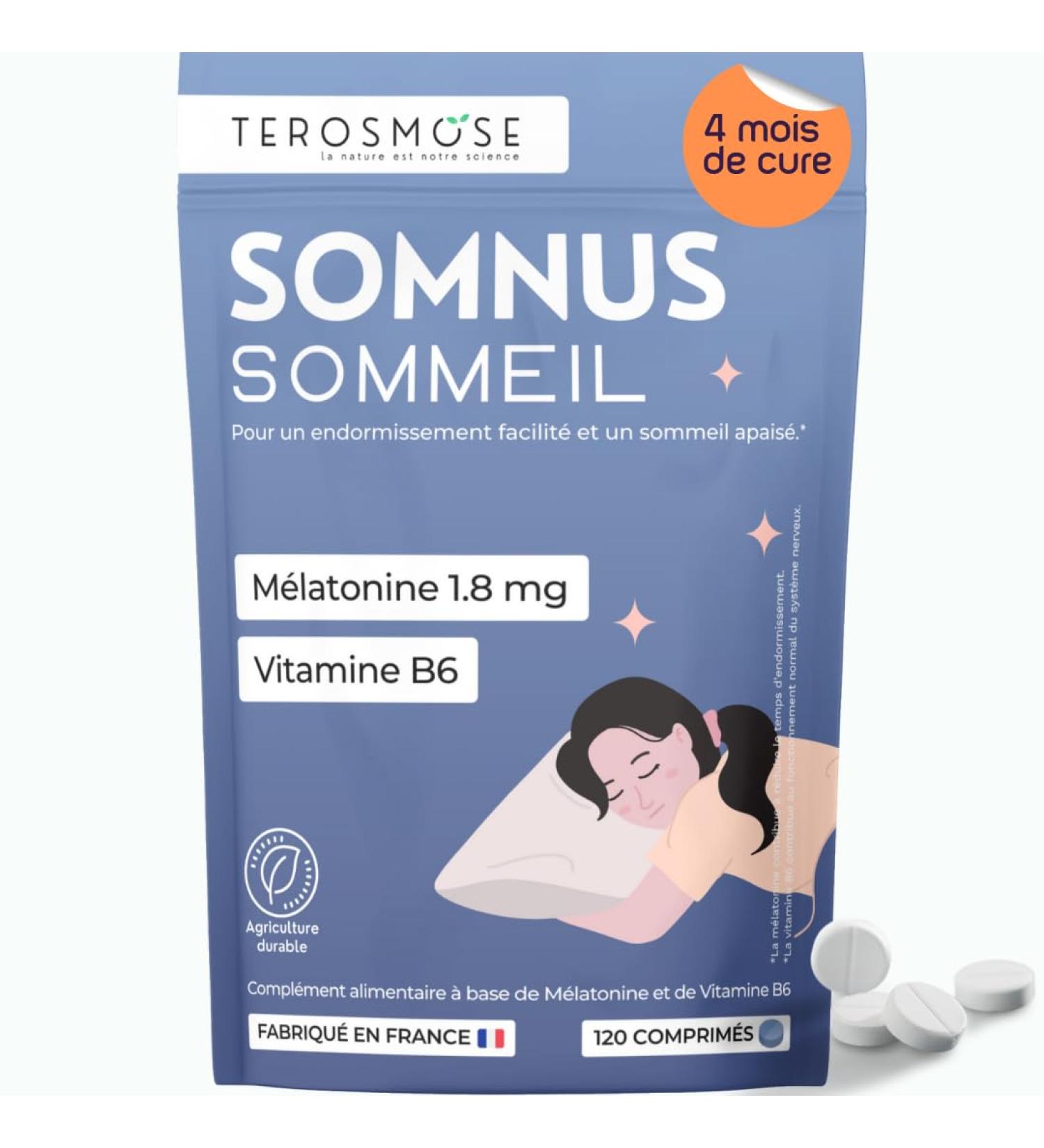 Somnus M latonine 1 8 mg Compl ment naturel sommeil Magn sium marin & Vitamine B6 Aide l endormissement & relaxation 120 comprim s Fabriqu en France - Buy Online on GoSupps.com