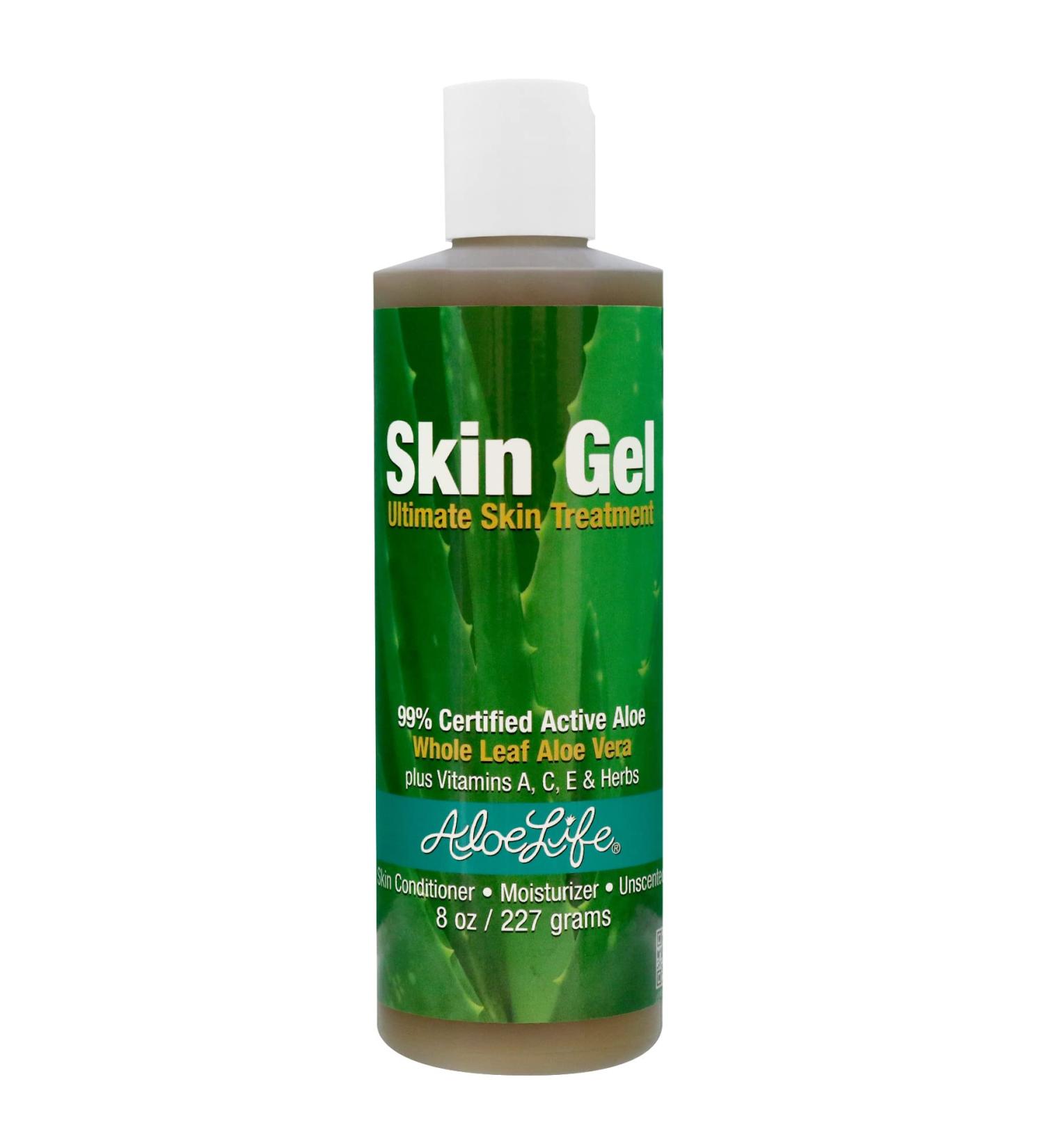 Aloe Life 99% Certified Organic Whole Leaf Aloe Vera Skin Gel - Vitamins C, A & E - Fragrance-Free (8 oz) - Buy Online on GoSupps.com