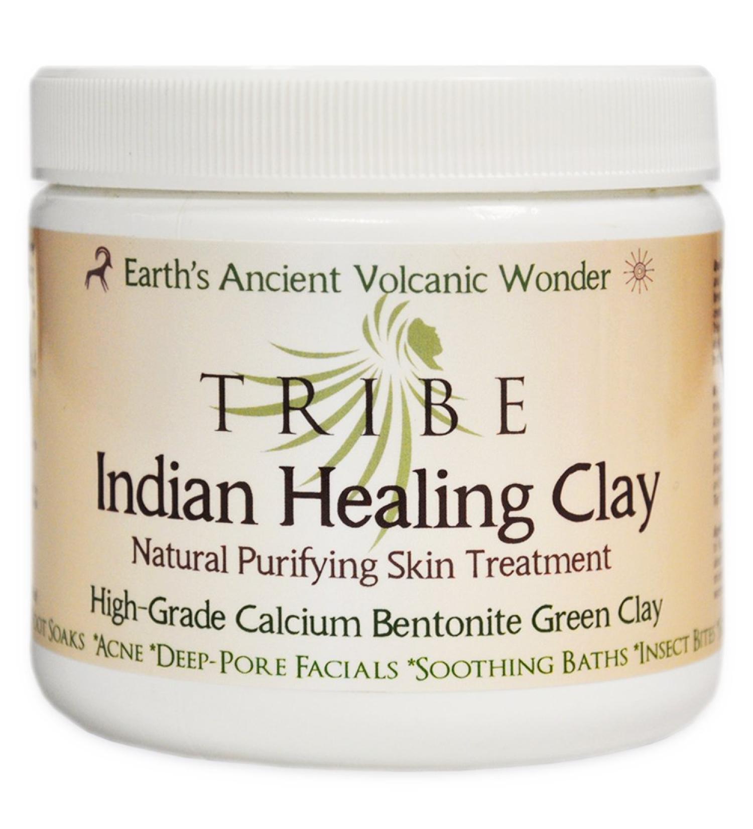 Indian Healing Clay | 100% Natural Desert Sourced Calcium Bentonite | Deep Pore Facial Cleanser Detoxify | Purify Skin | By TRIBE 16oz - Buy Online on GoSupps.com