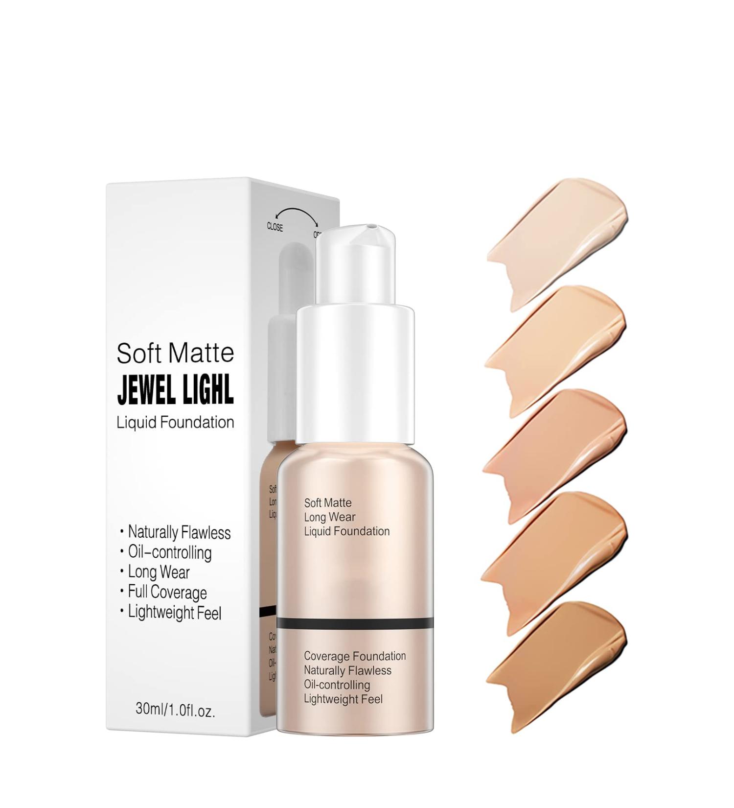 Foundation Full Coverage Foundation Long-Lasting Matte Oil Control Concealer Liquid Foundation 30ml Great Choice and Gift (101# Porcelain) - Buy Online on GoSupps.com