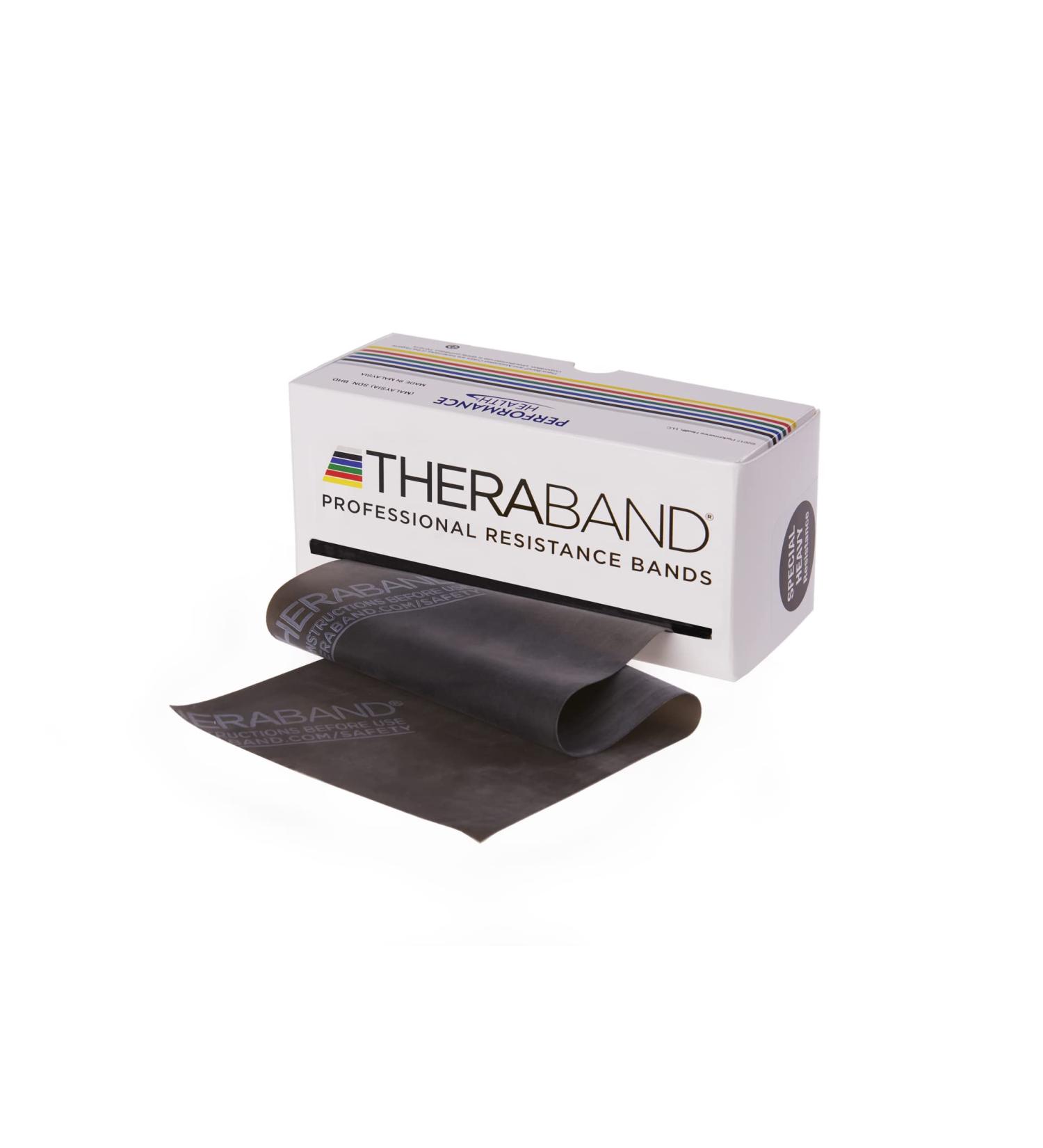 Theraband Original Fitness Band | Resistance Band for Strength Training & Weight Loss | 5.5m Roller Goods for Professionals | Black - Buy Online on GoSupps.com