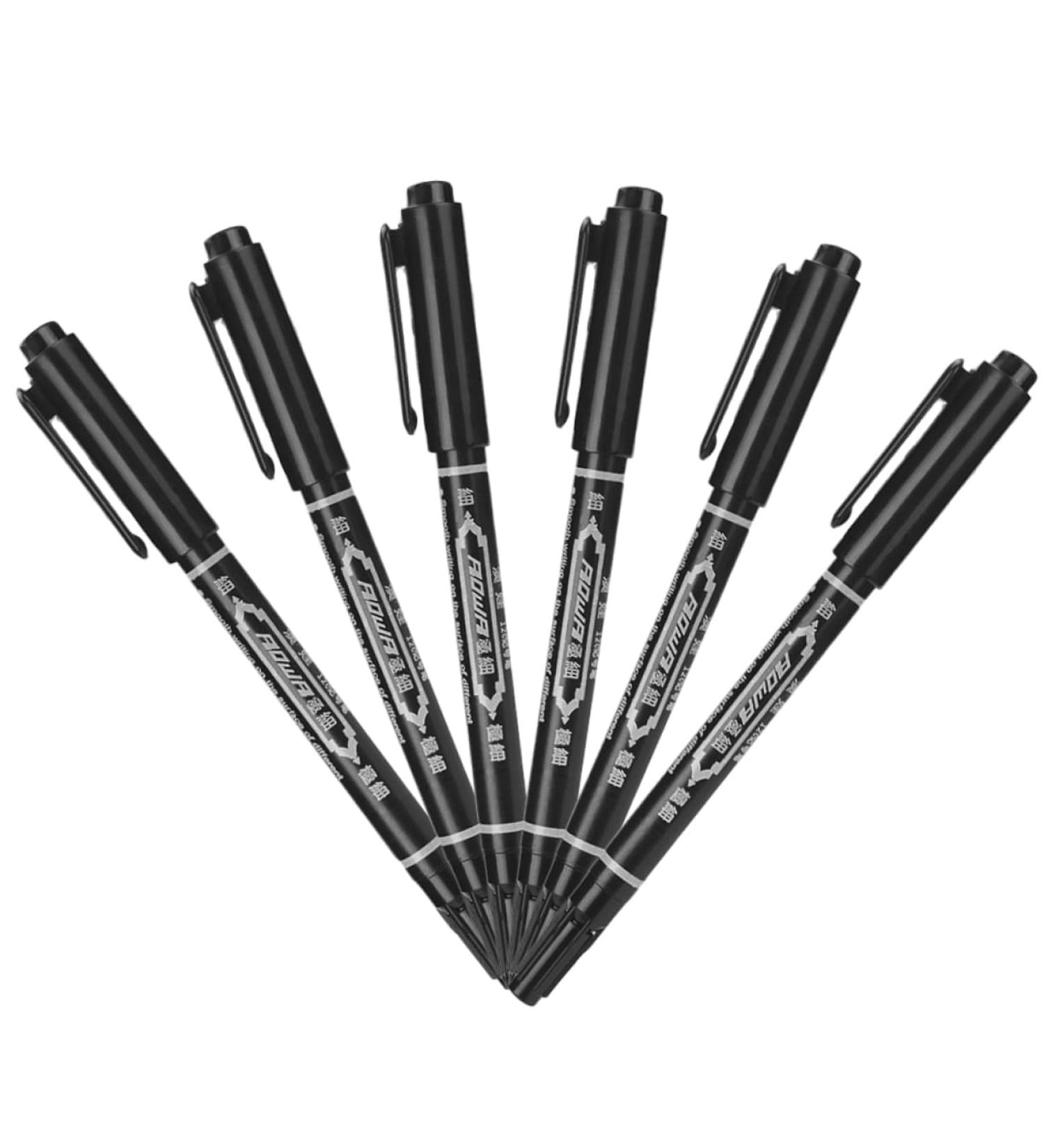 NOLITOY 6pcs Eye Waterproof Pen Makeup Markers Fine Marker Professional Cosmetics Skin Makers 13.9x1.8cm Black - Buy Online on GoSupps.com