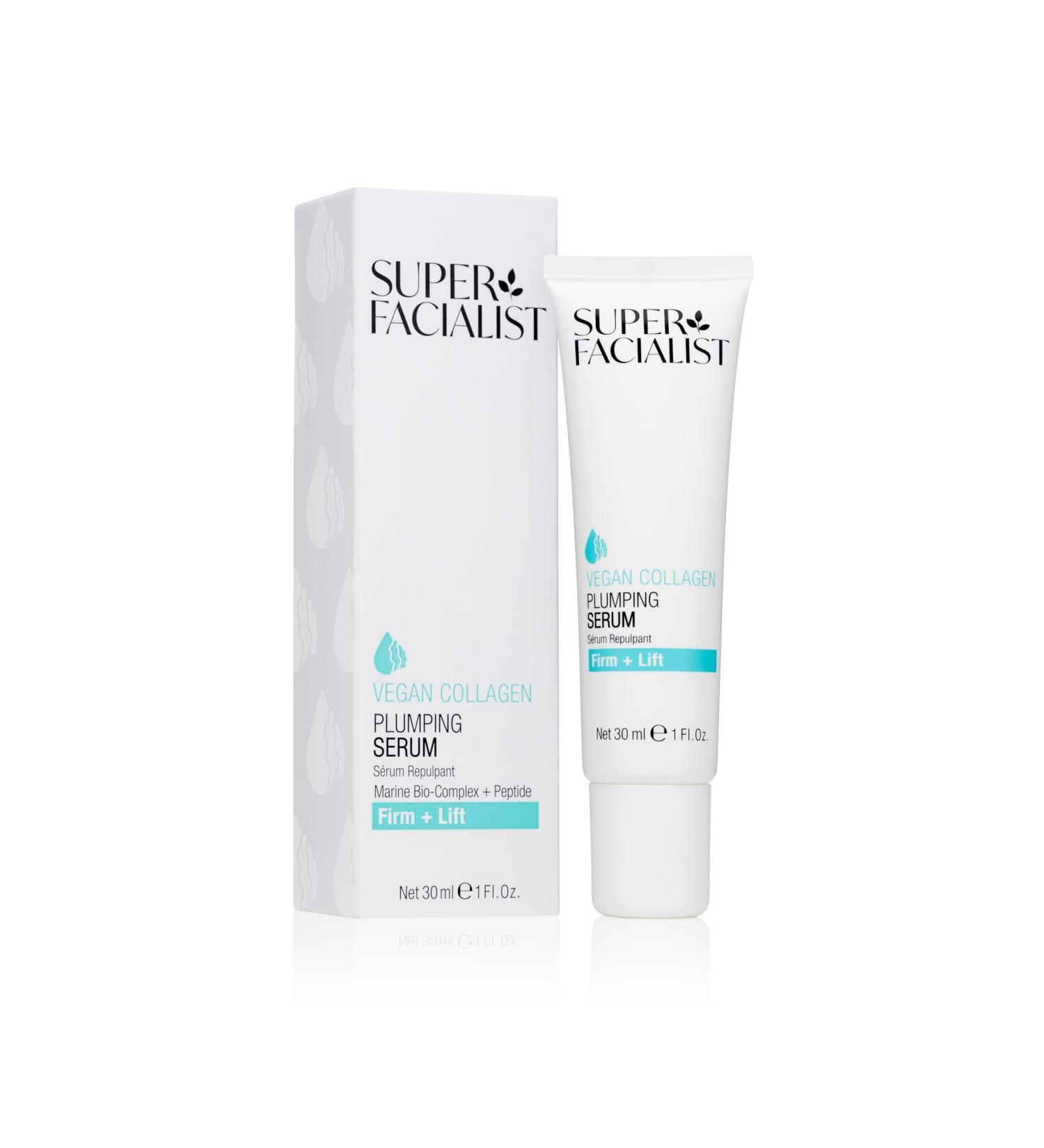 Super Facialist Vegan Collagen Plumping Serum - Hyaluronic Acid Seaweed Copper and Hibiscus extract Firming Smoothing & Plumping face Cream for Youthful Skin 30ml - Buy Online on GoSupps.com