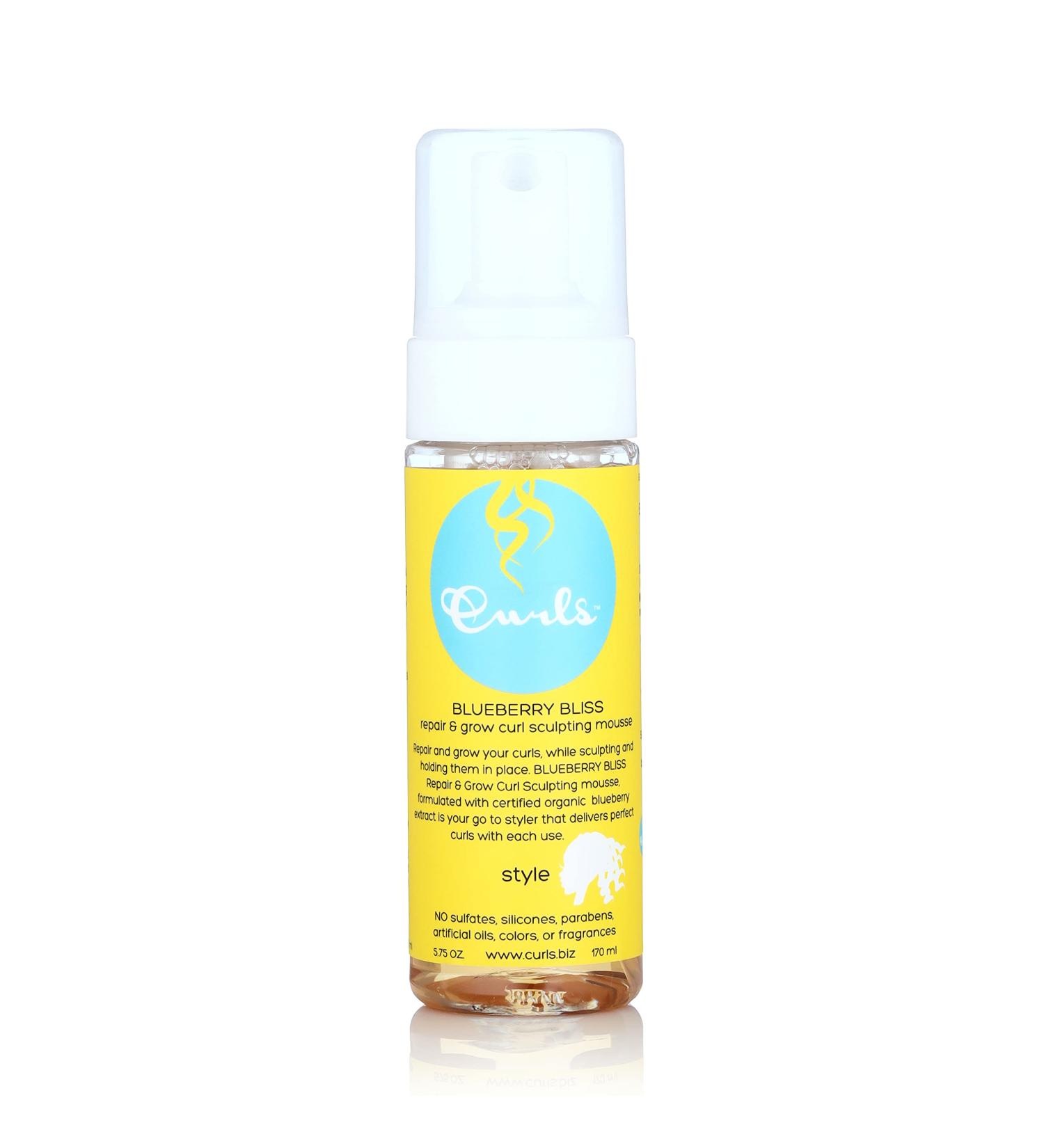Curls Blueberry Bliss Repair & Grow Sculpting Mousse 5.75oz - For Textured and Curly Hair | Promotes Hair Growth and Refreshes Dry Scalp - Buy Online on GoSupps.com