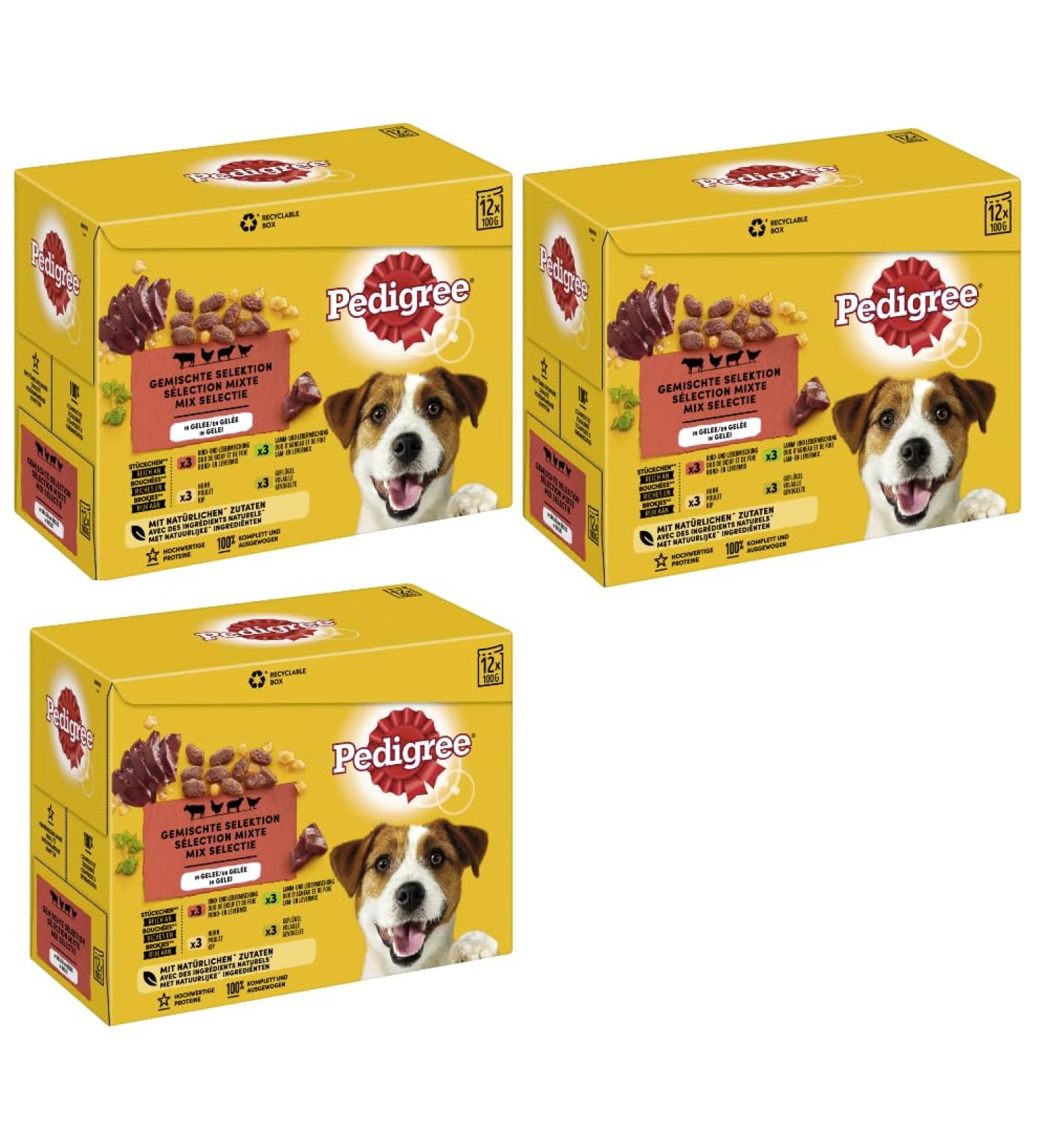 Pedigree Multipack - 3.6KG Mixed Jelly Selection (Chicken Beef Liver Poultry Lamb) - 4 Varieties for Dogs - International Shipping Available - Buy Online on GoSupps.com