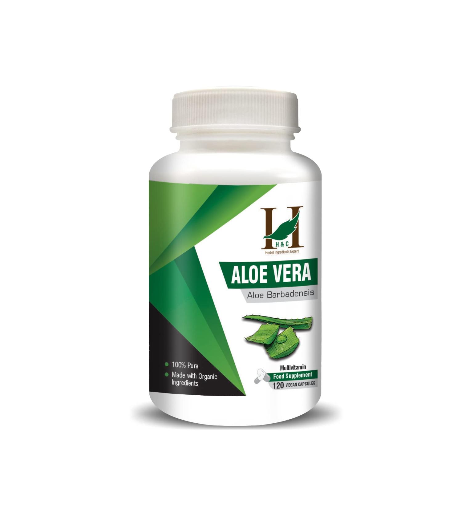 H&C Aloe Vera Capsules - 900mg per Serving 120 Vegan Capsules | for All Wellness and Rejuvenation 120 count (Pack of 1) - Buy Online on GoSupps.com