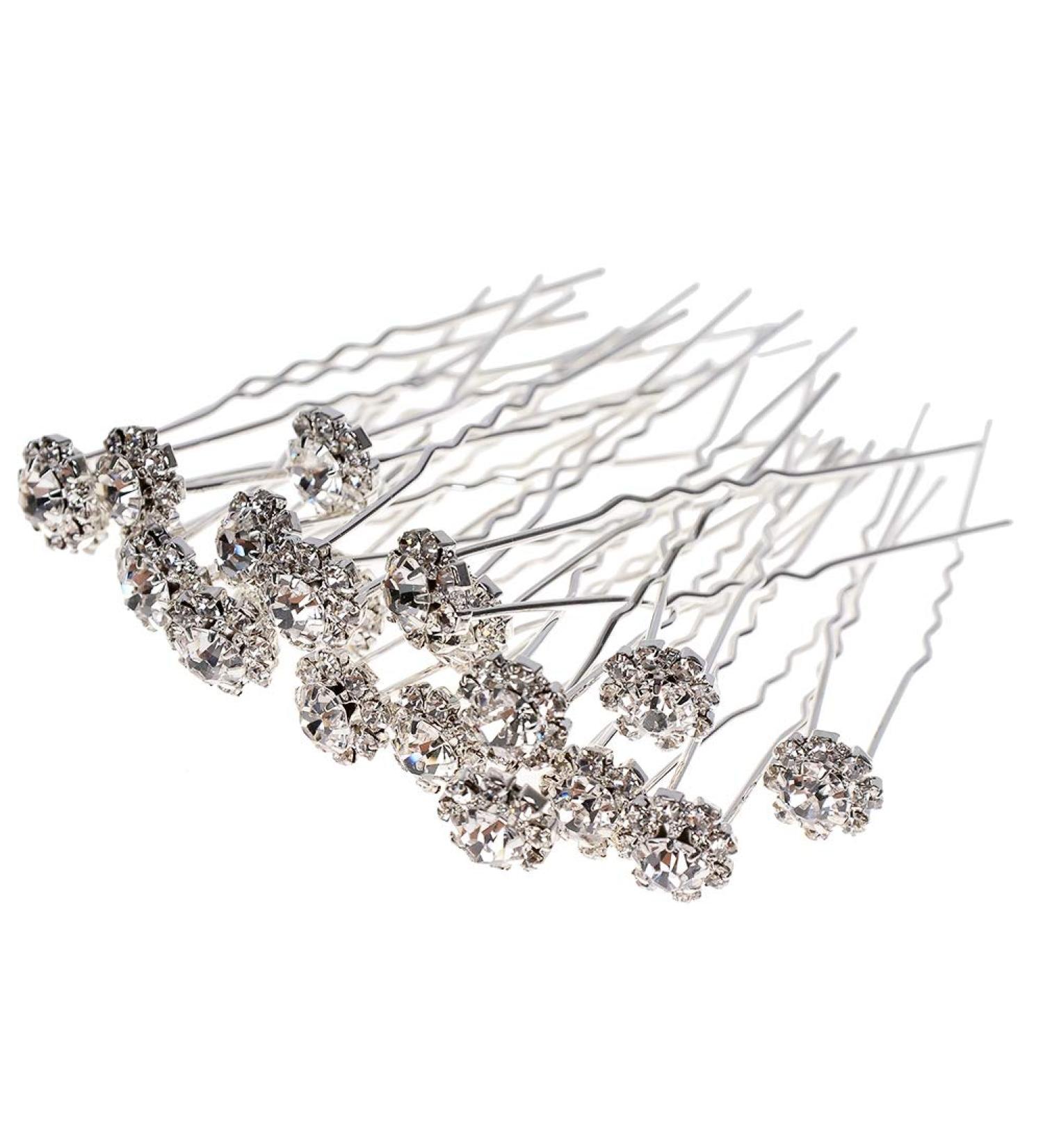 Yantu 20 Pcs Bridal Flower Crystal Hair Pins for Wedding Hair Jewelry - Buy Online on GoSupps.com