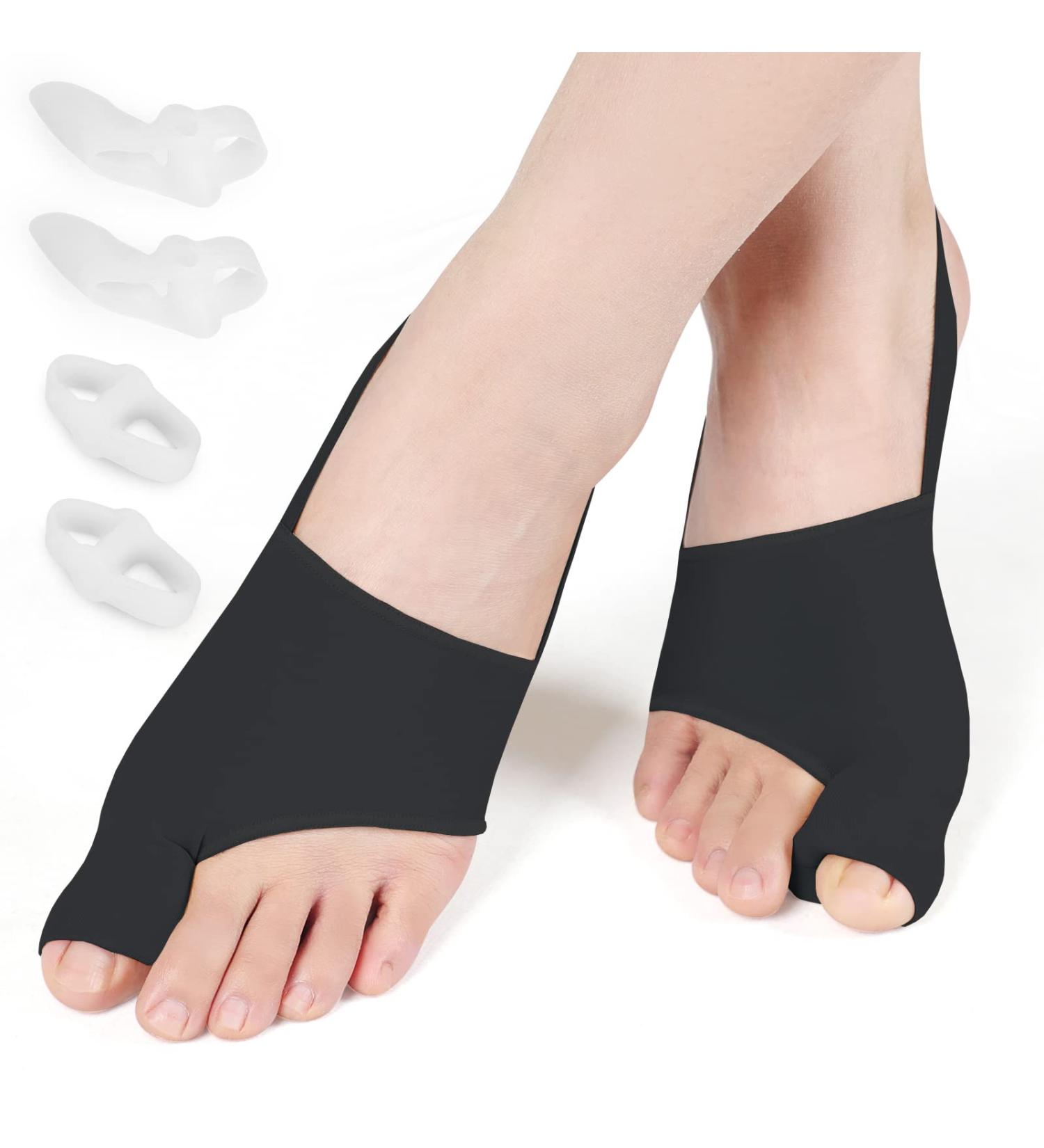 Bunion Corrector for Women and Men - Orthopedic Day/Night Support Splint for Bunions, Hallux Valgus & Crooked Toes (Black) - Buy Online on GoSupps.com