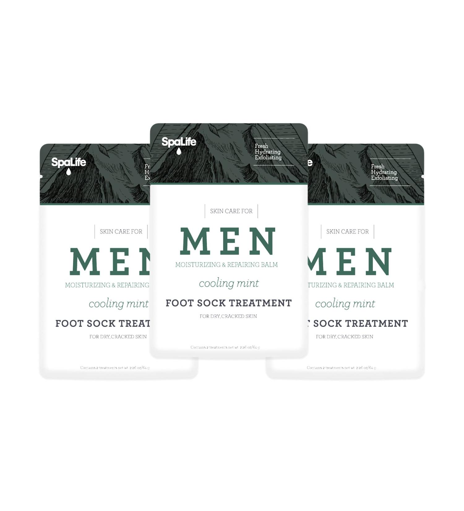 SpaLife Mens Cooling Mint Moisturizing Repairing Balm For The Working Feet (Foot Sock 3 Pairs)