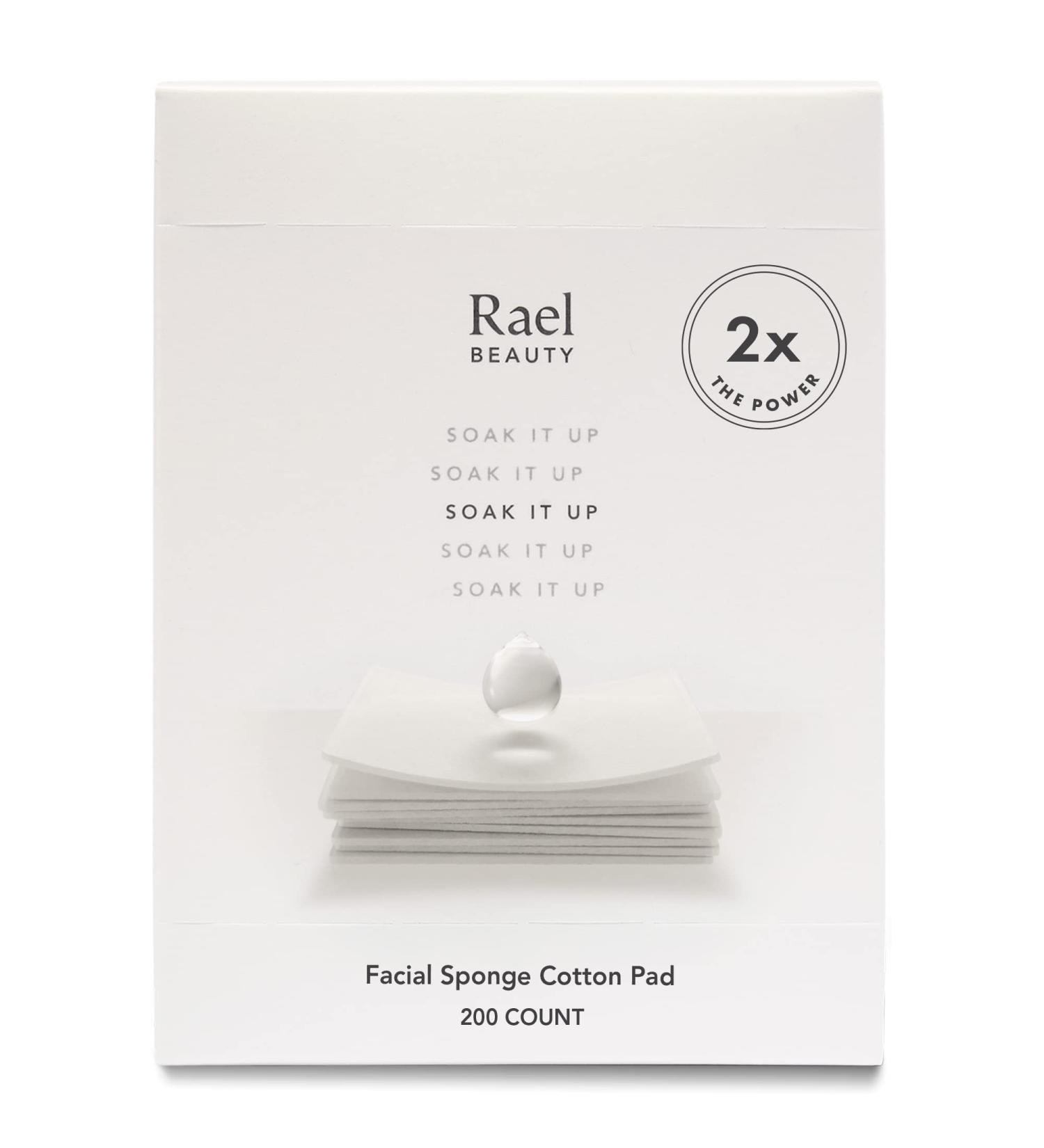 Rael Facial Sponge Cotton Pads - 200 Count Premium Square Cosmetic Soft & Thin Pads for Toner & Skincare - Buy Online on GoSupps.com