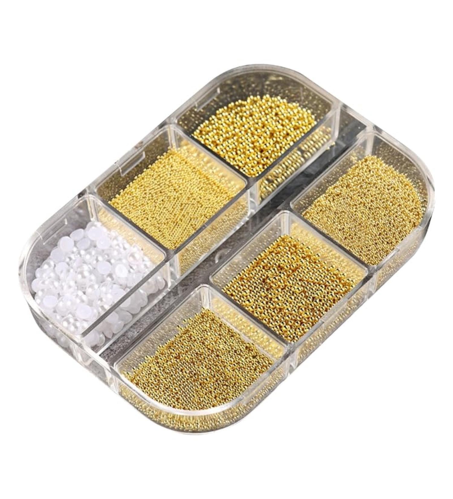 6 3D for Acrylic Nails Steel Beads Mixed DIY Decorations Art - Buy Online on GoSupps.com